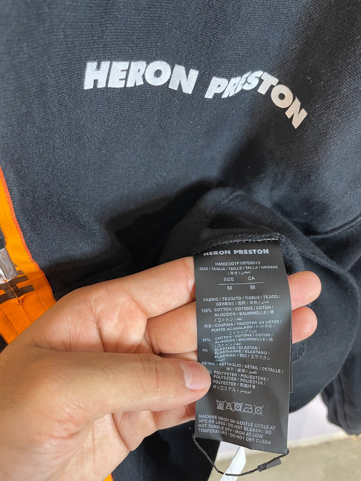 Heron Preston Zip Up Black Orange Used Medium