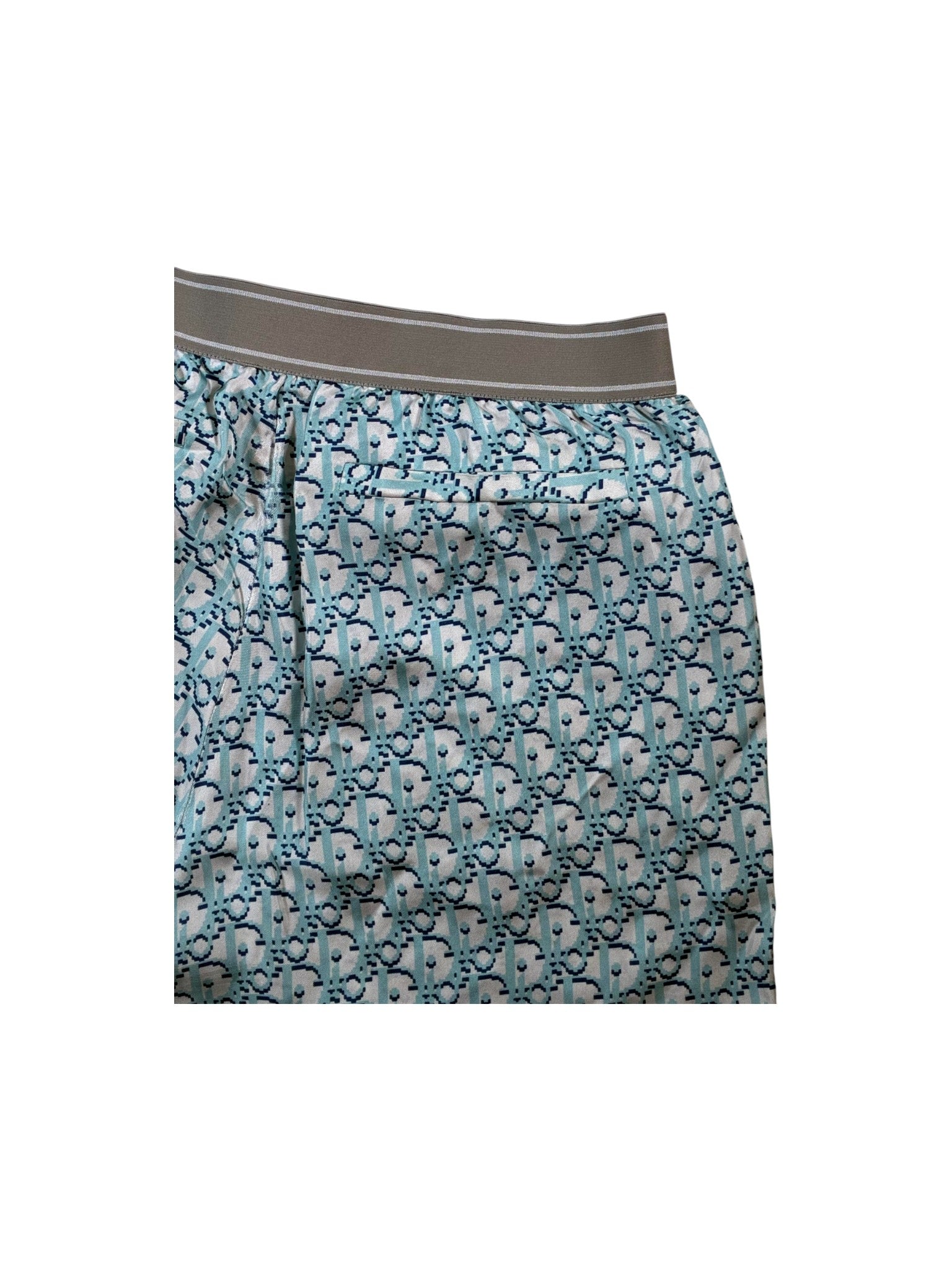 Dior Oblique Baby Blue & Navy Silk Pants