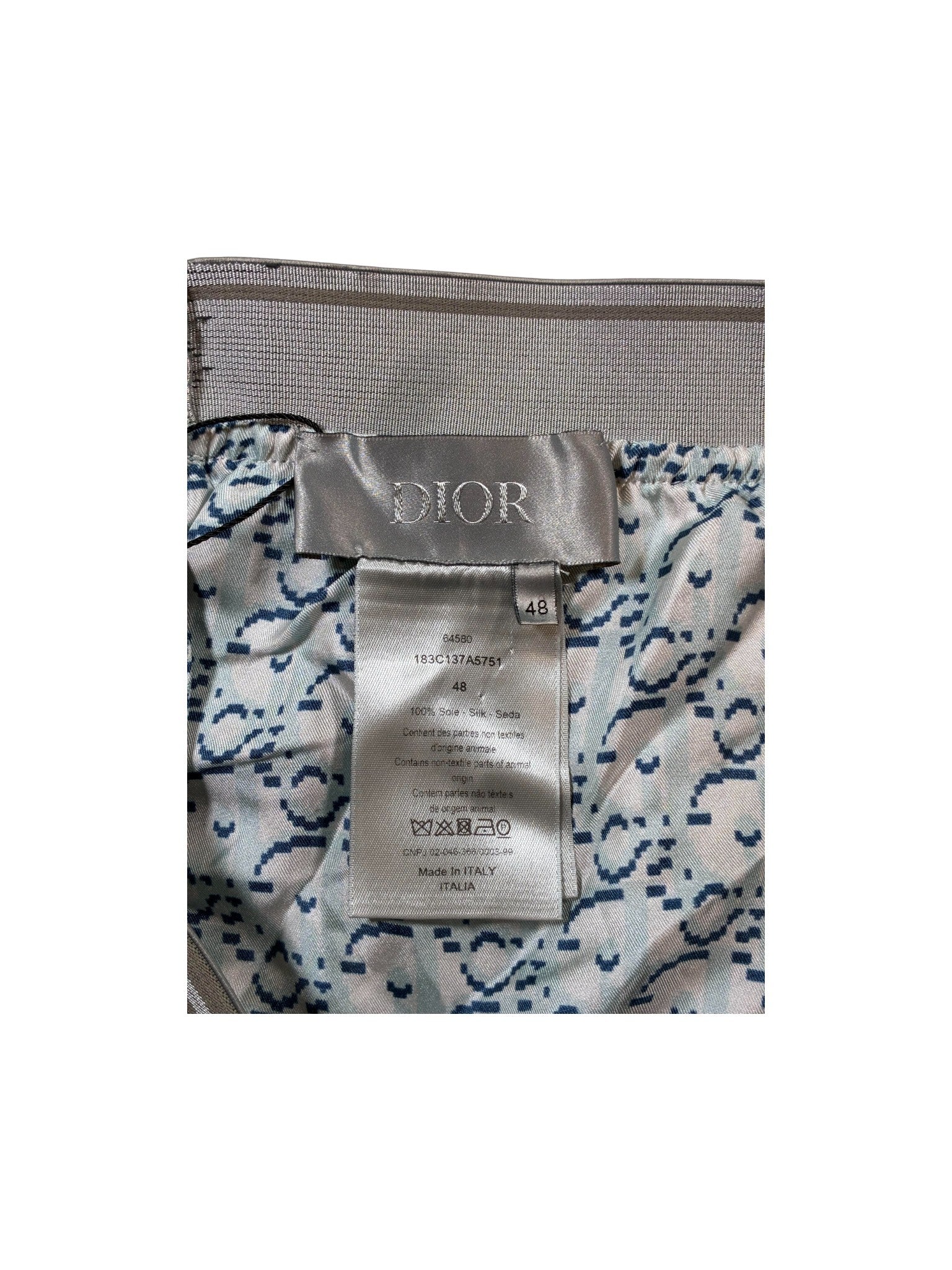 Dior Oblique Baby Blue & Navy Silk Pants