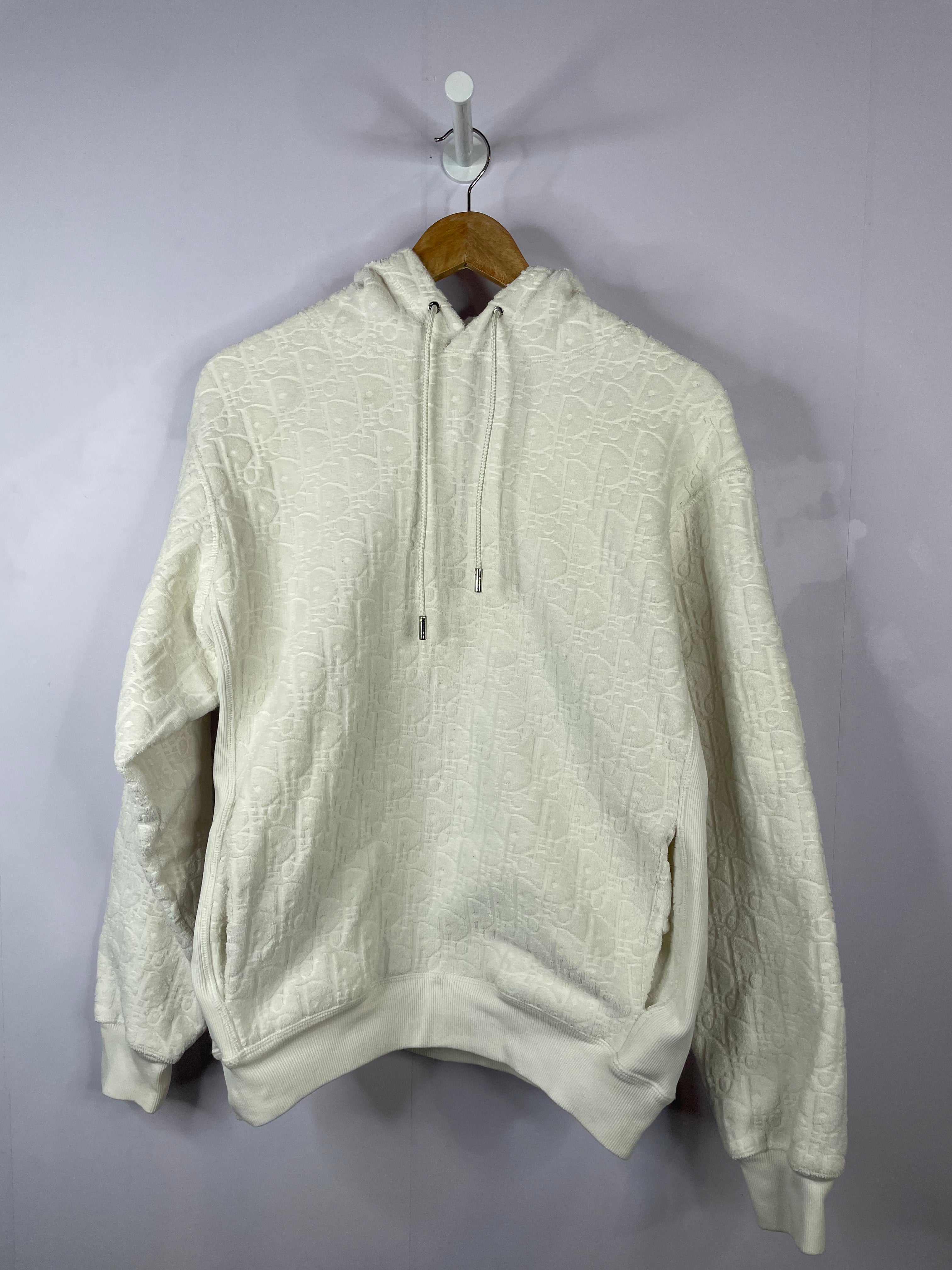 Dior White Towel Hoodie