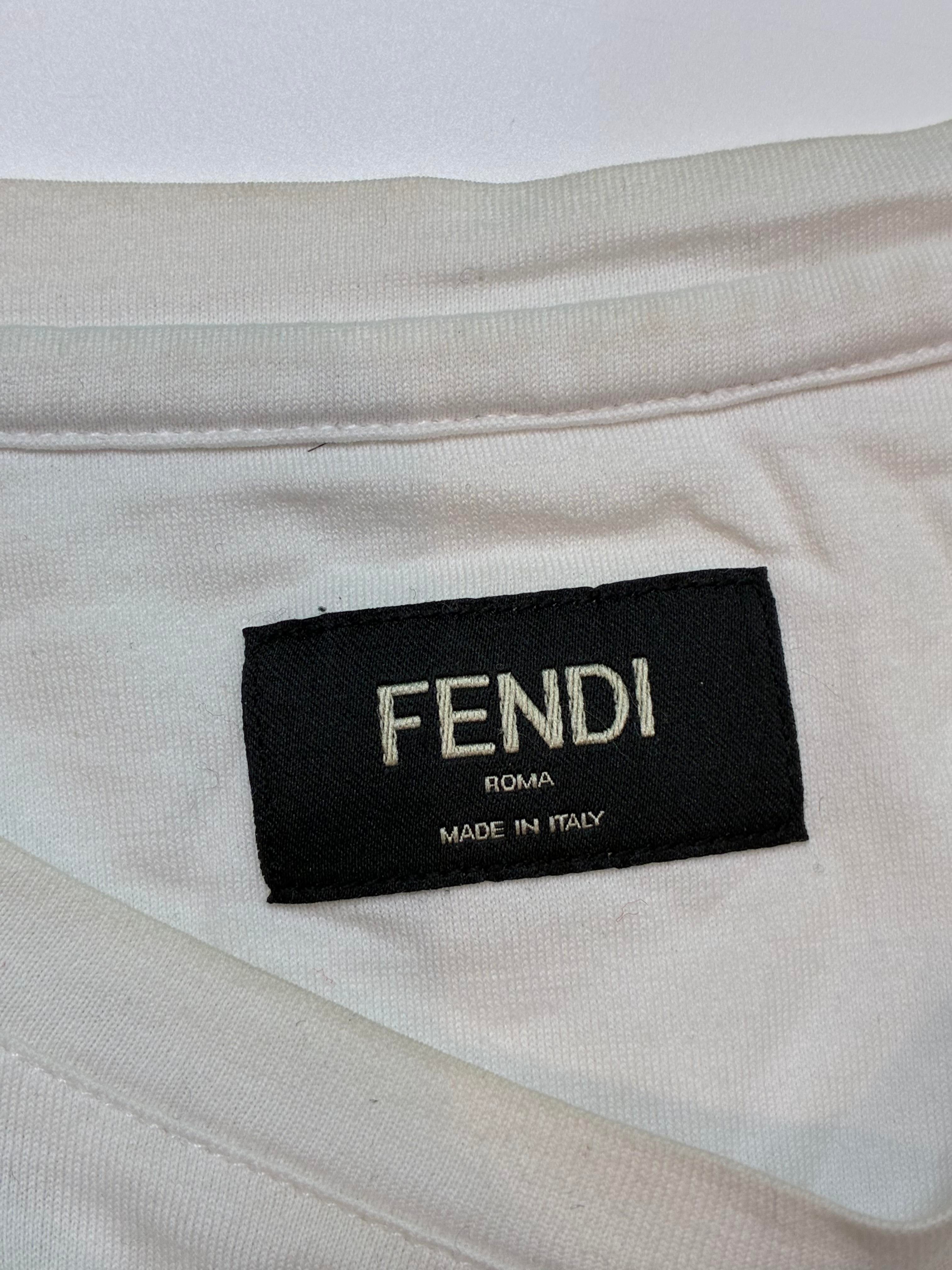 Fendi Eye Monster White & Yellow Tee