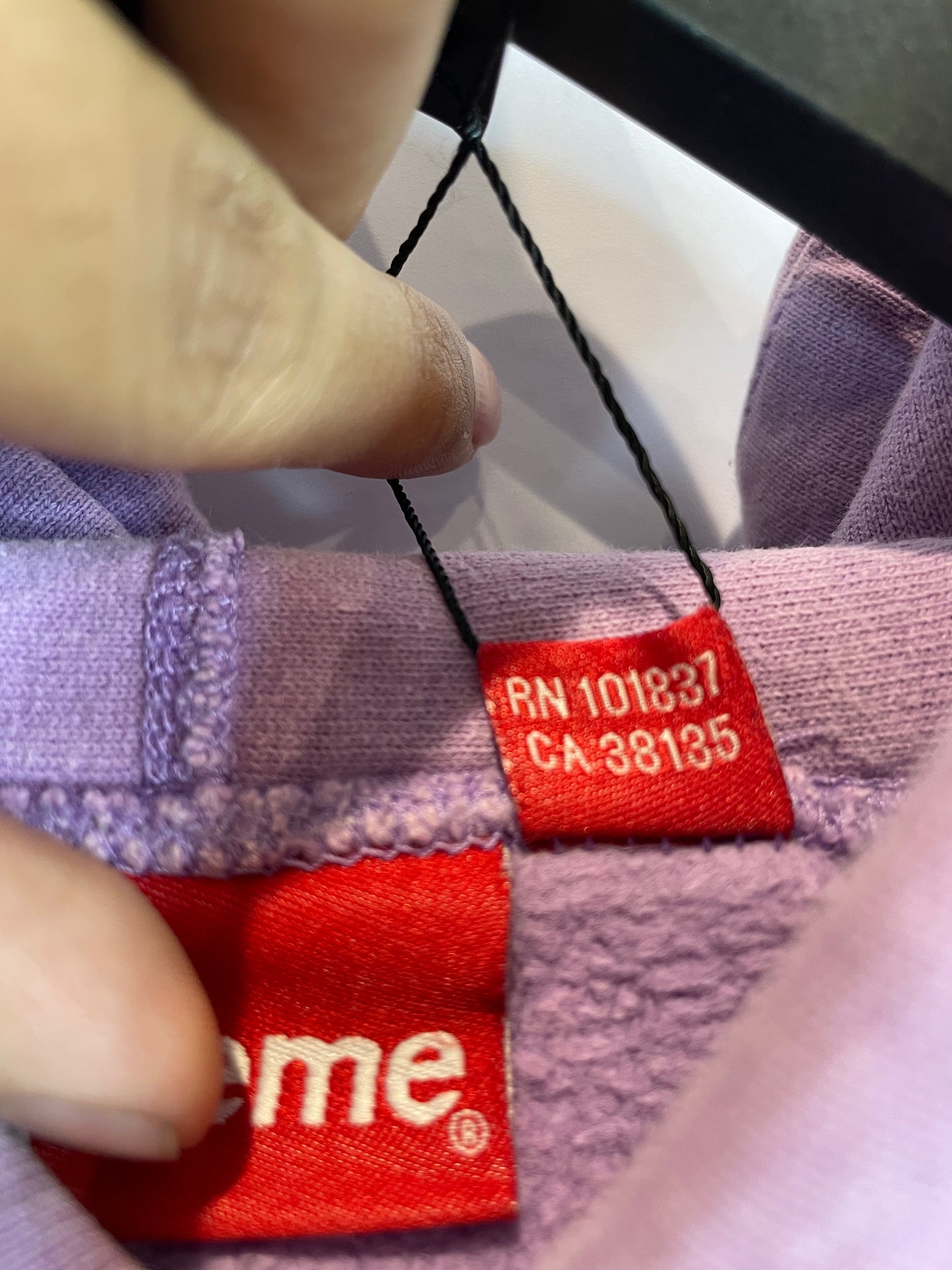 Supreme Sleeve Logo Hoodie Purple White Used Medium