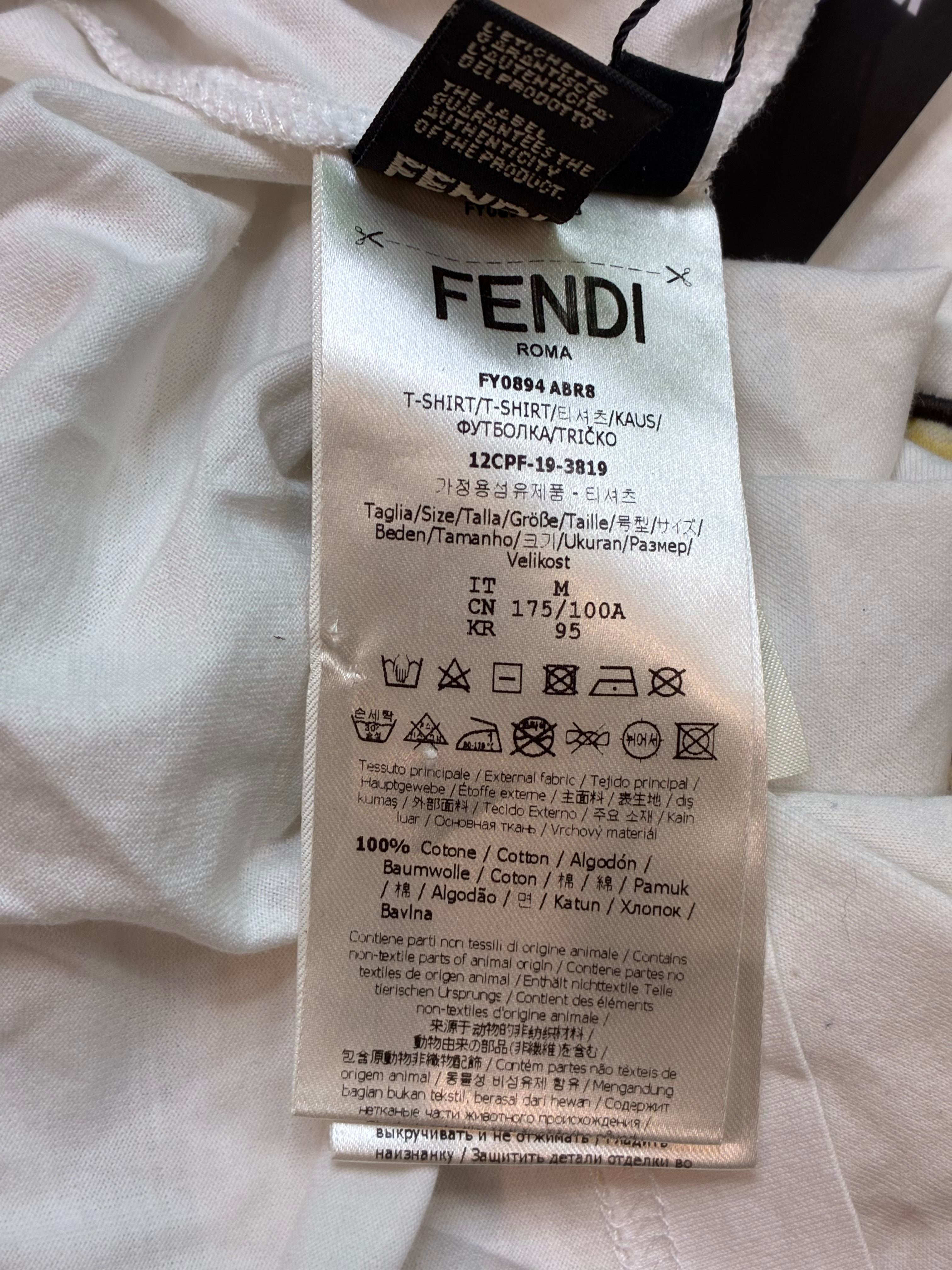Fendi Eye Monster White & Yellow Tee