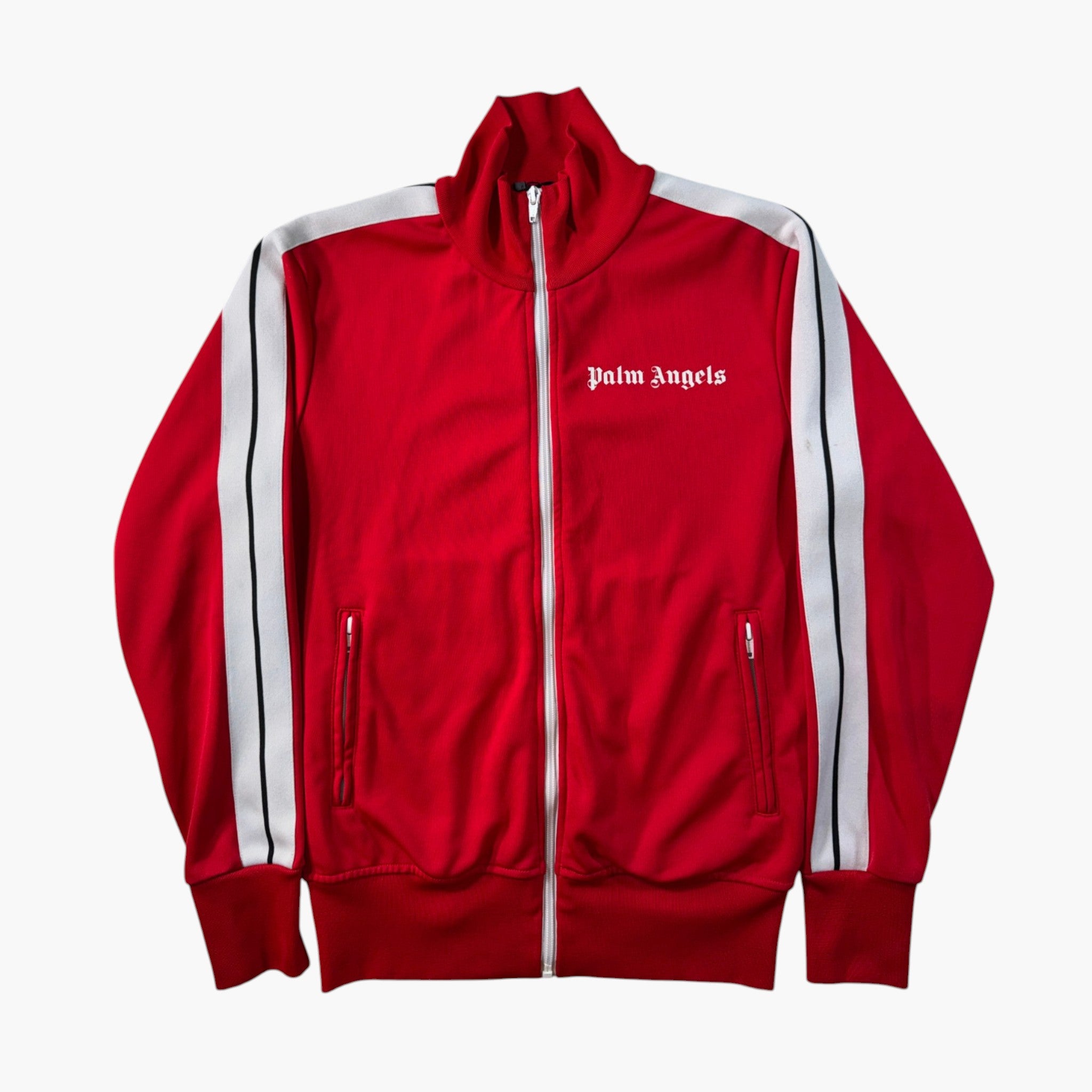 Palm Angels Red & White Track Hoodie