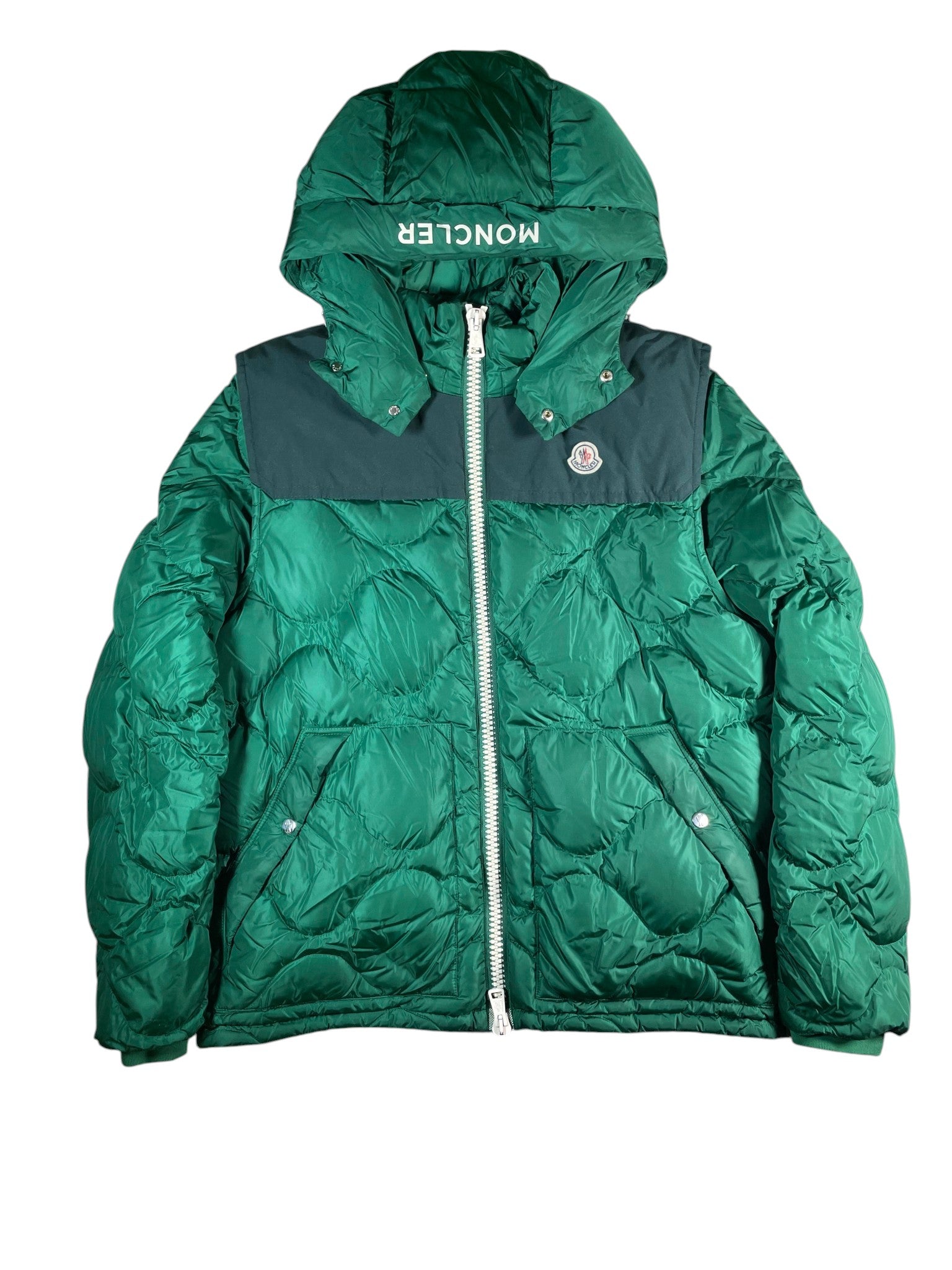 Moncler Arles Diamond Quilt Convertible Hooded Puffer Jacket