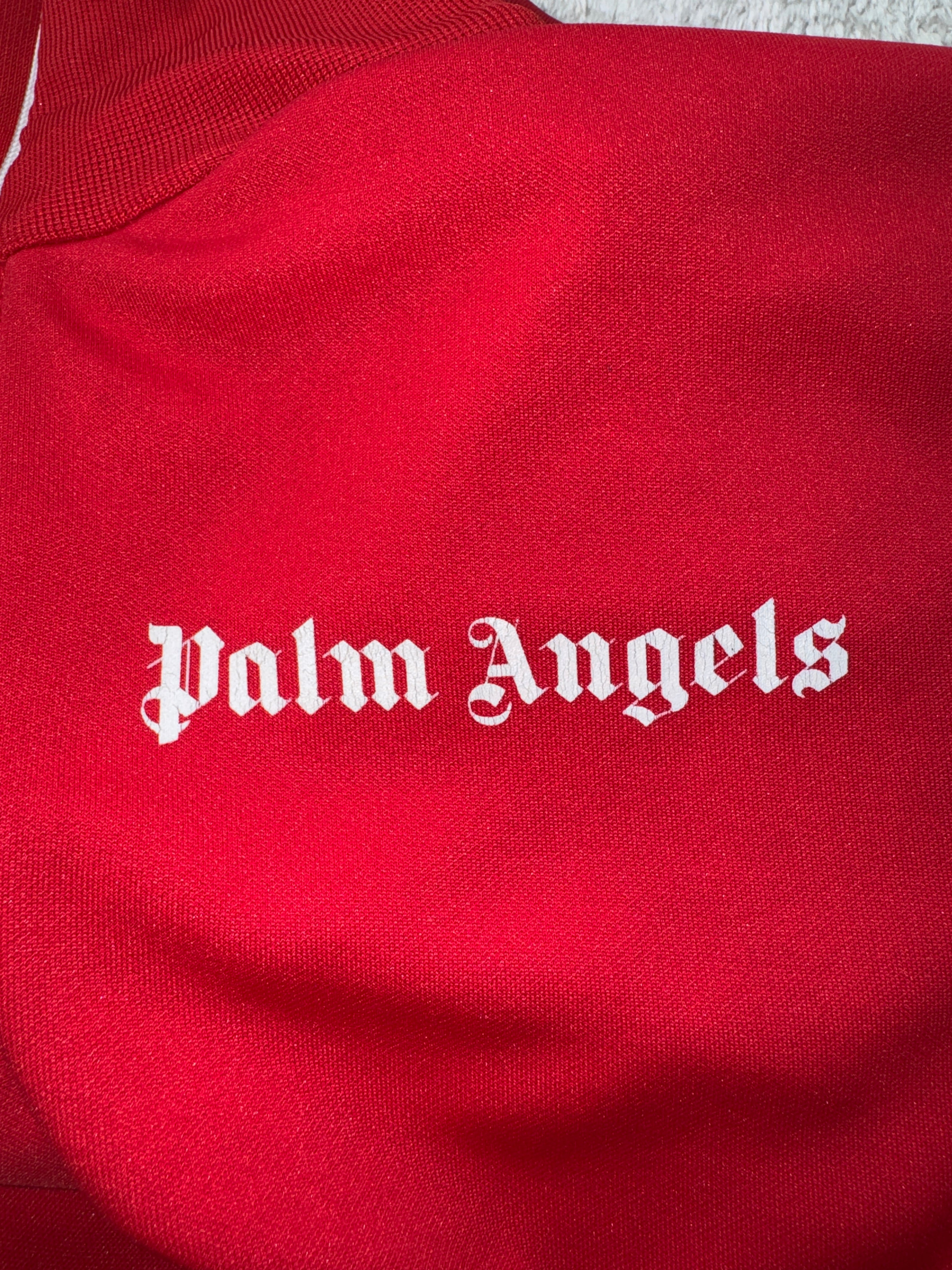 Palm Angels Red & White Track Hoodie