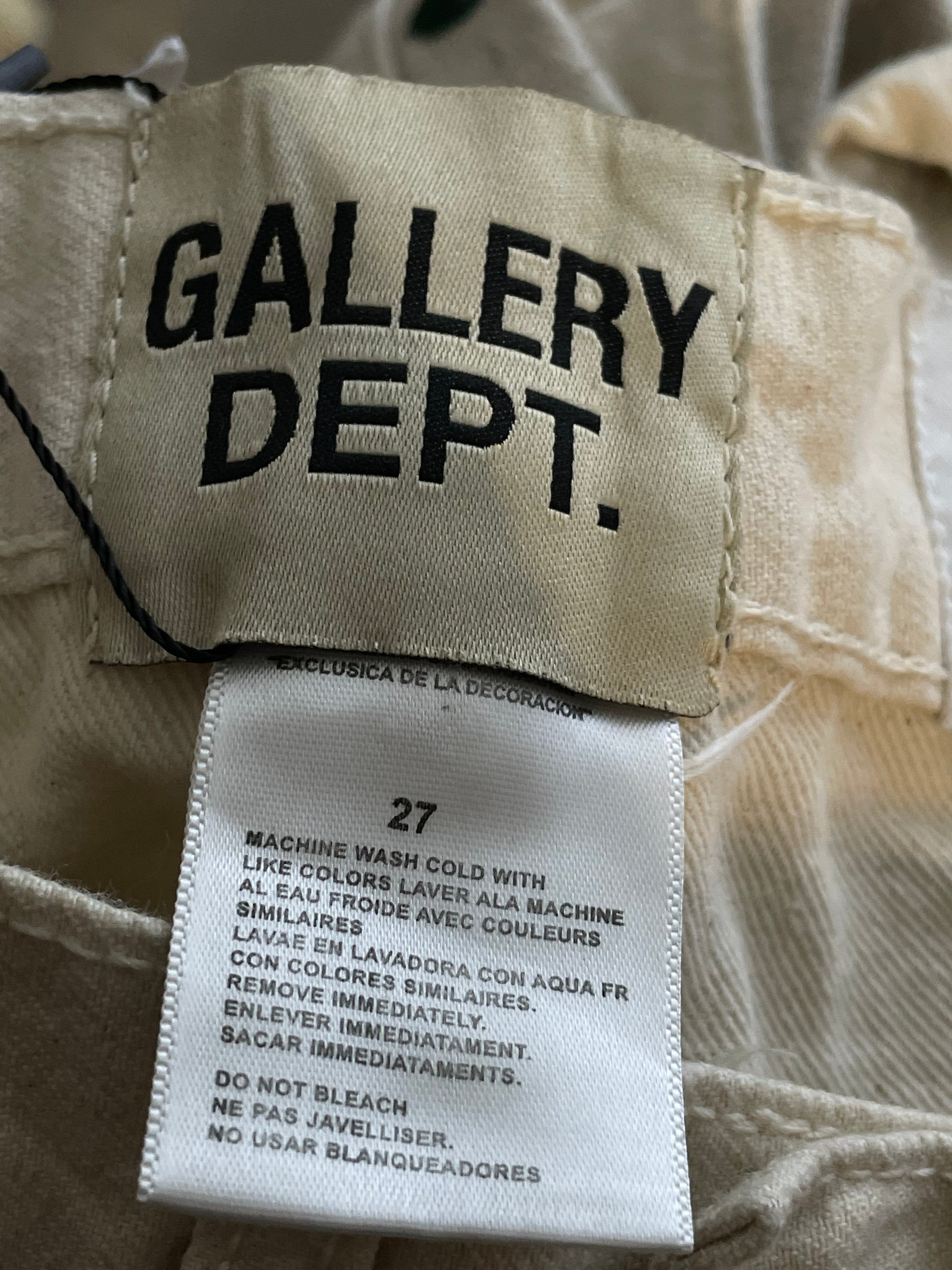 Gallery Dept Paint Splatter Beige Flared Jeans