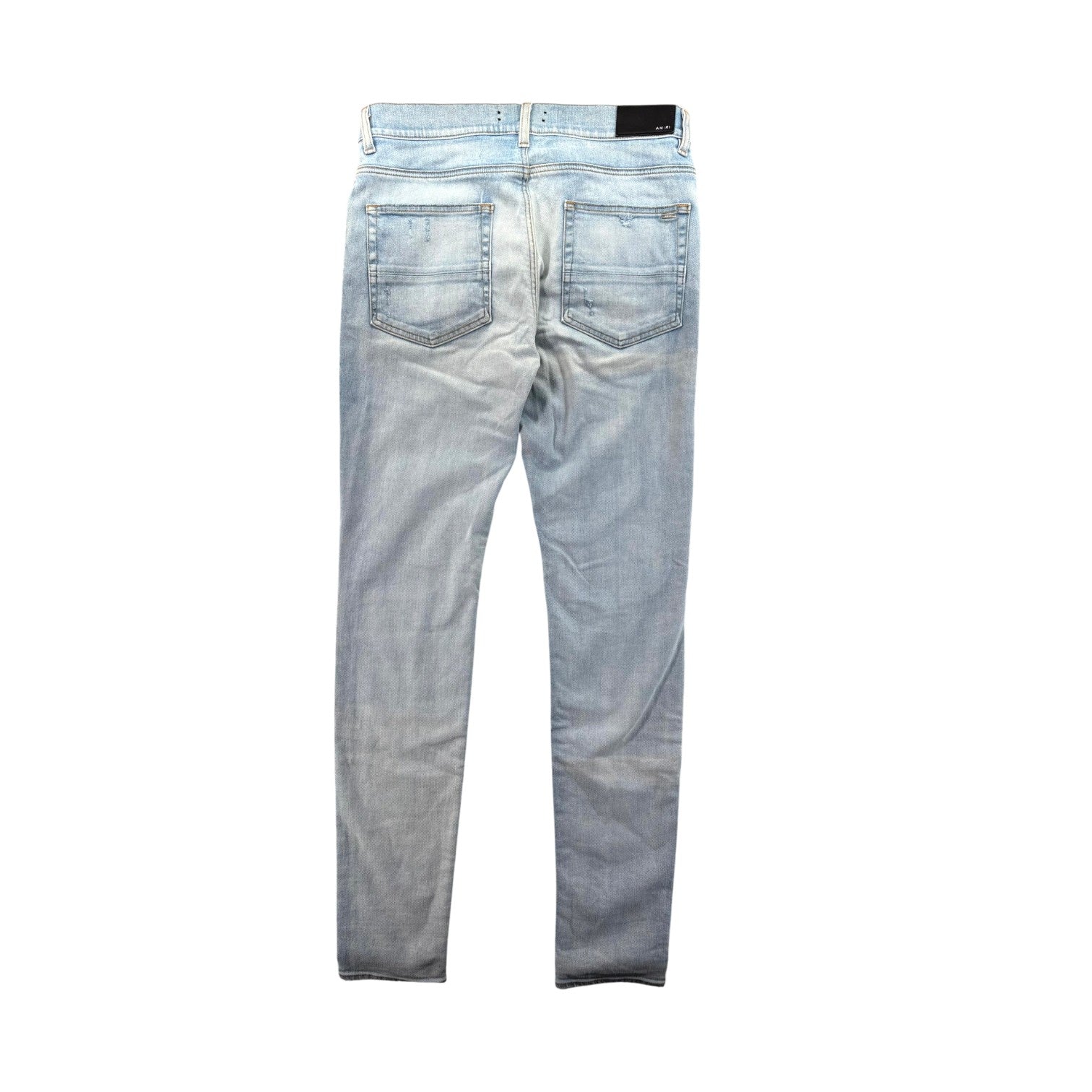 Amiri "MX1" Camo Patch Light Wash Jeans