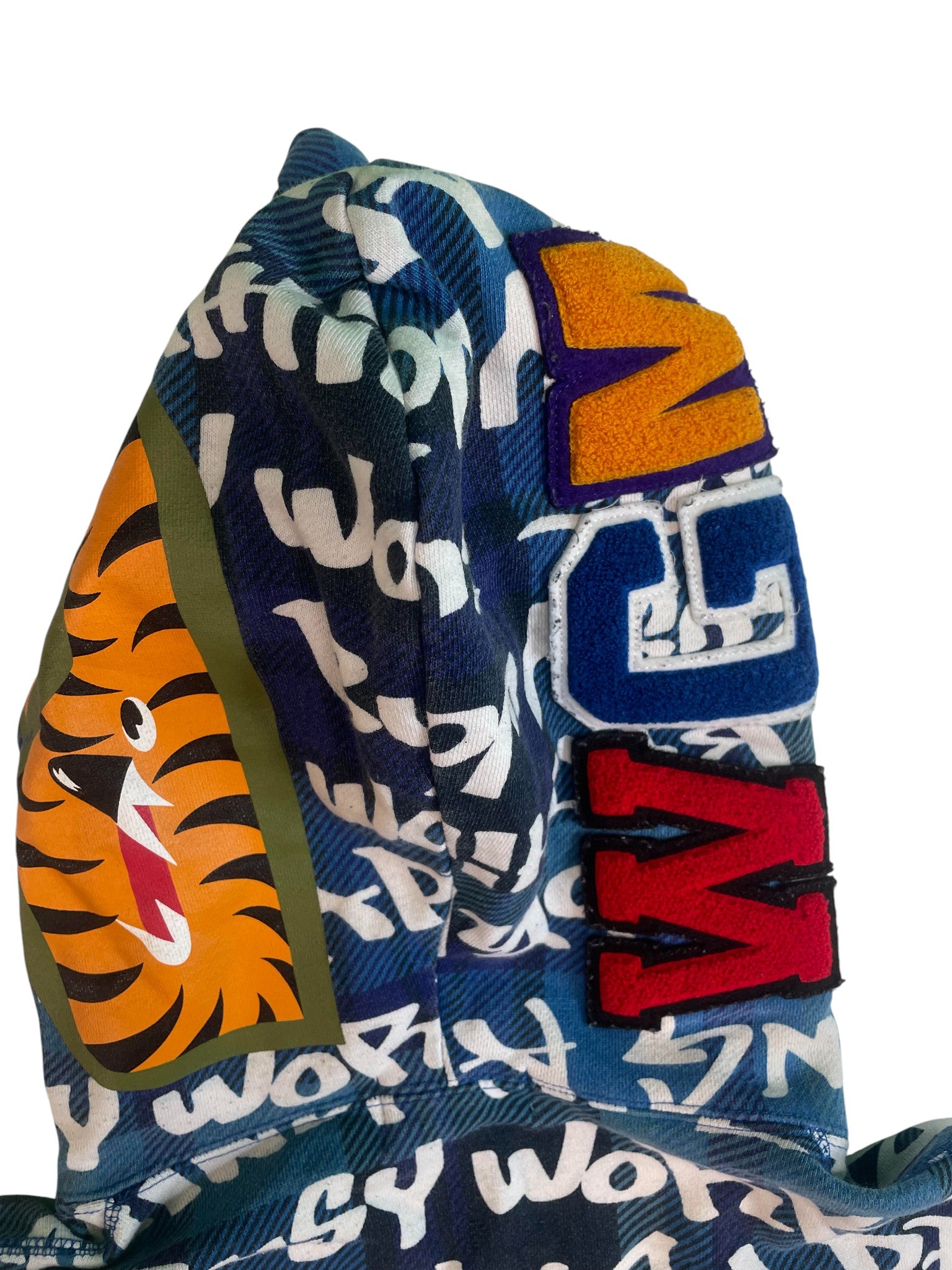 BAPE Plaid Script Blue Zip Up