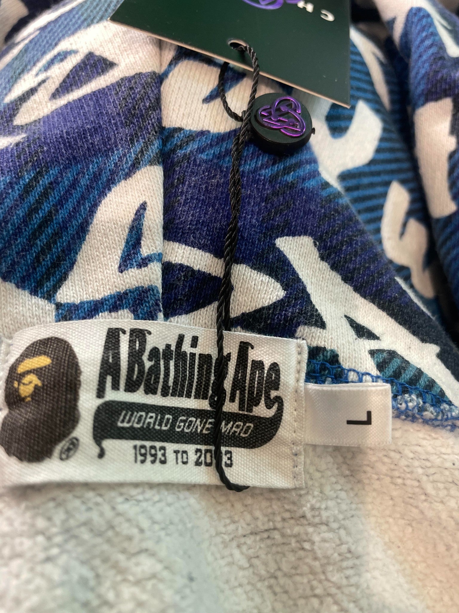 BAPE Plaid Script Blue Zip Up