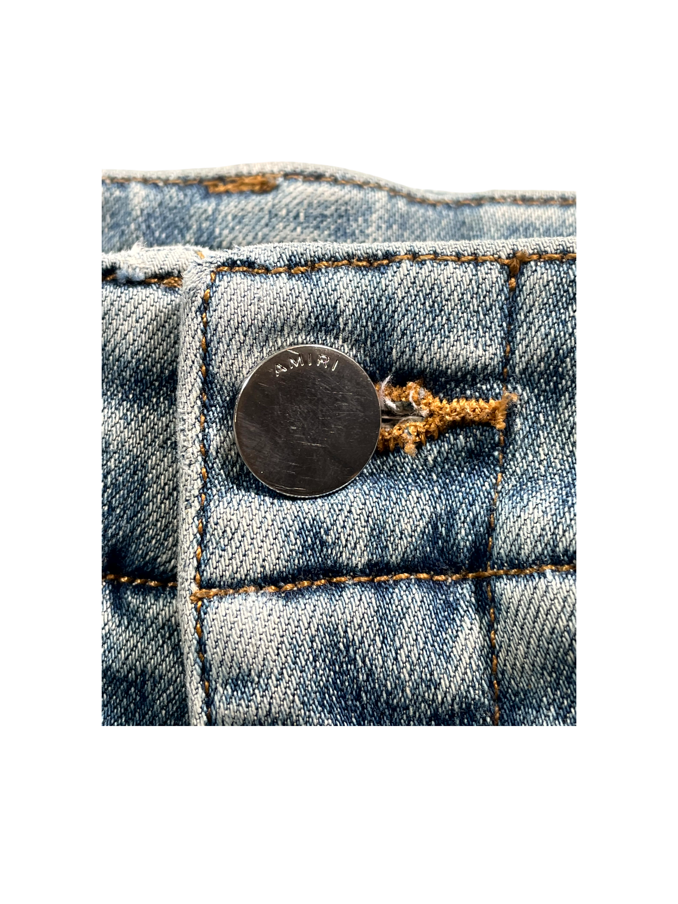 Amiri MX1 Cargo Patch Light Wash & Black Jeans