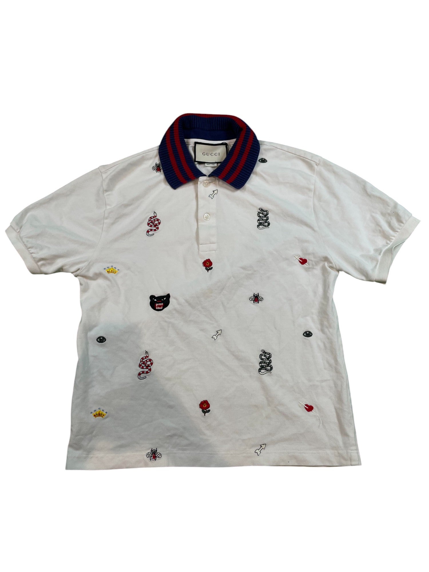Gucci Multi Logo Polo White (Cut Size Tag)