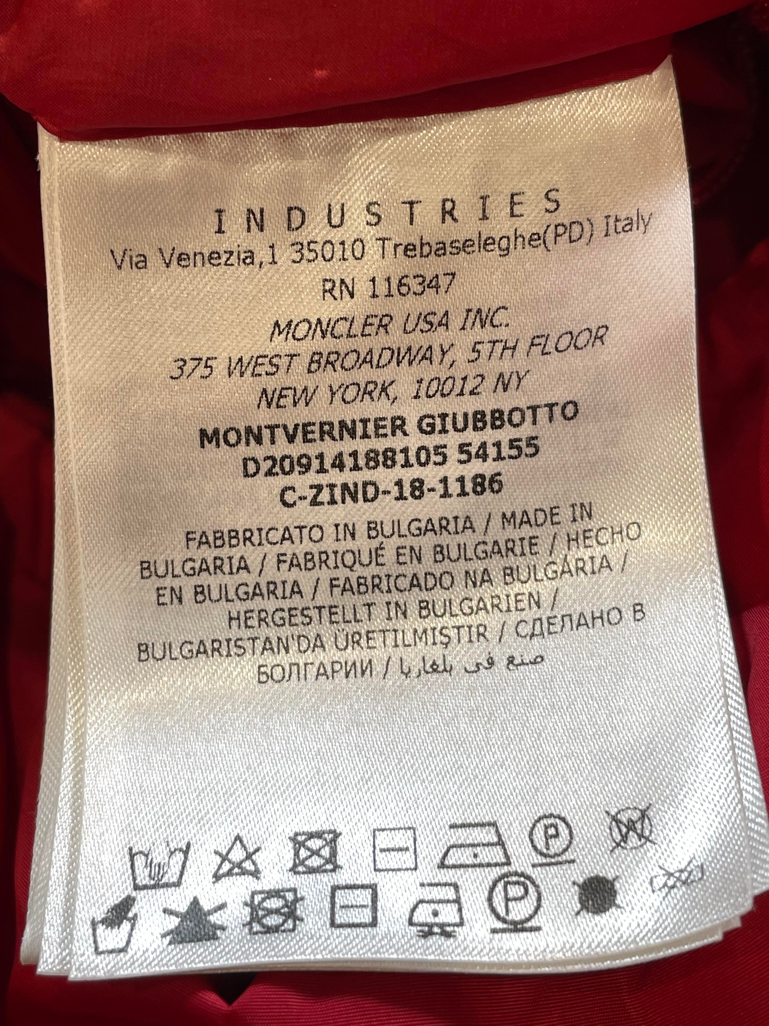 Moncler Montvernier Red Puffer Jacket