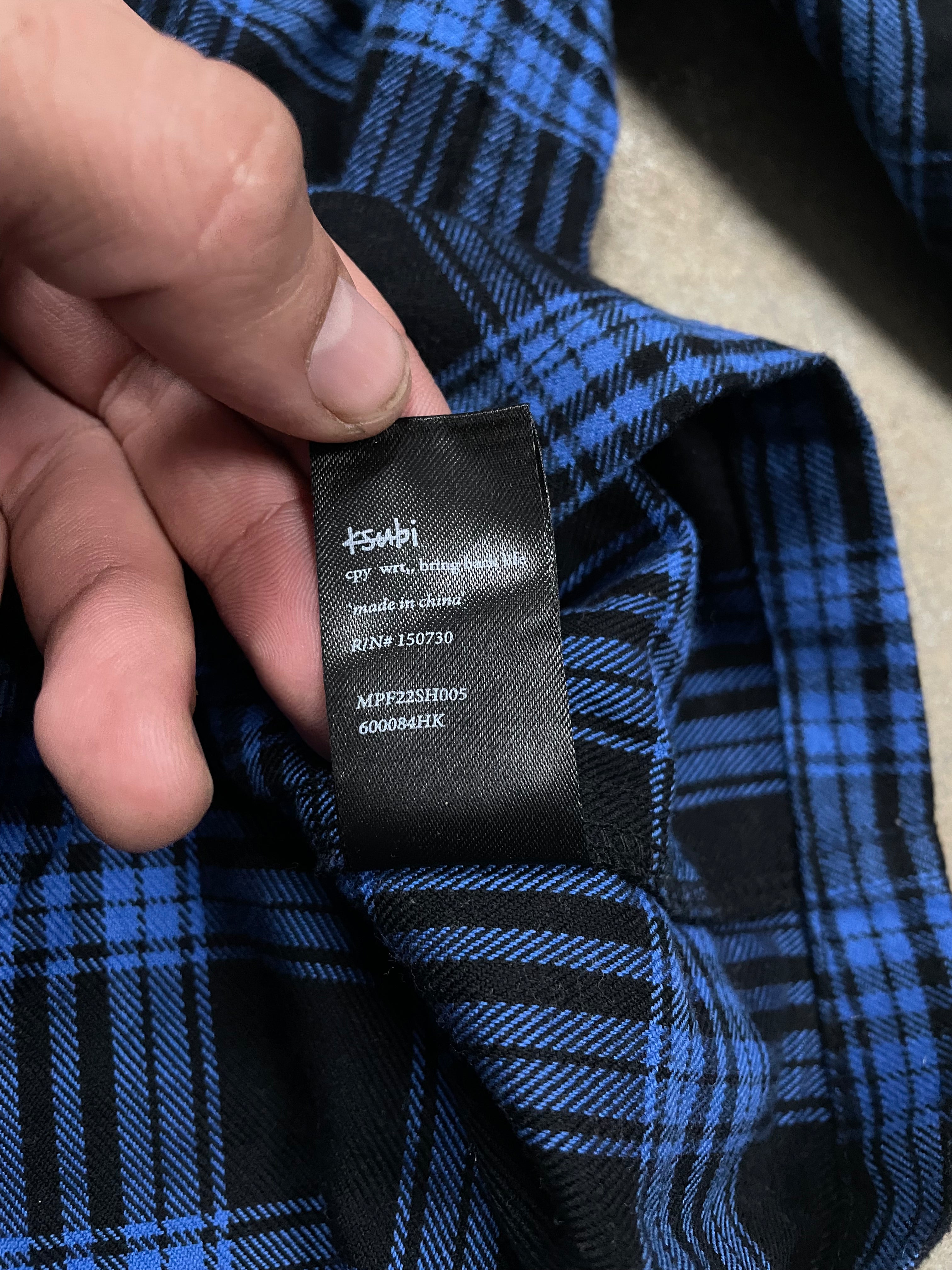 Ksubi Flannel Blue Writing Used Medium