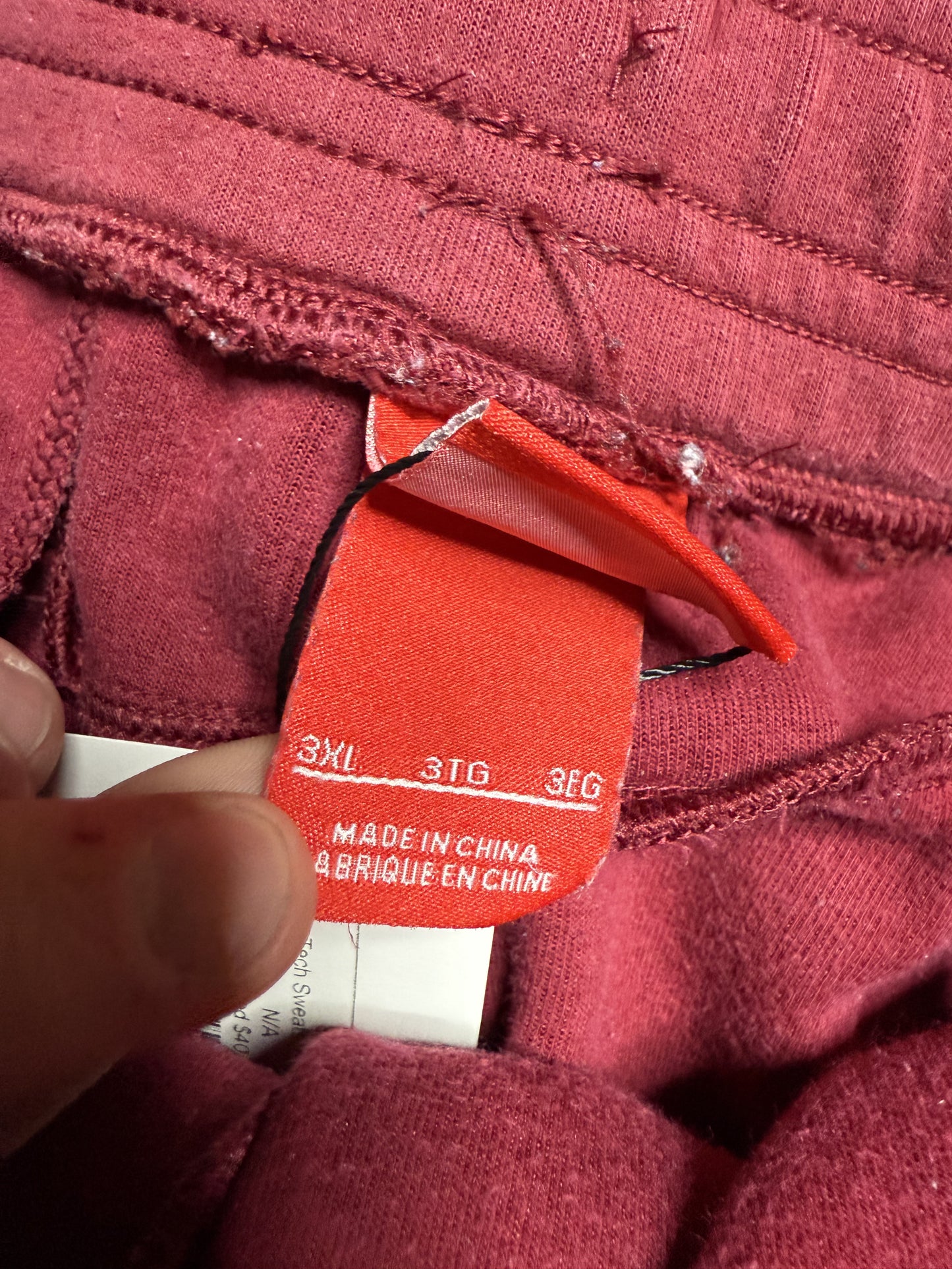 Nike Tech Sweats Maroon XXXL Used