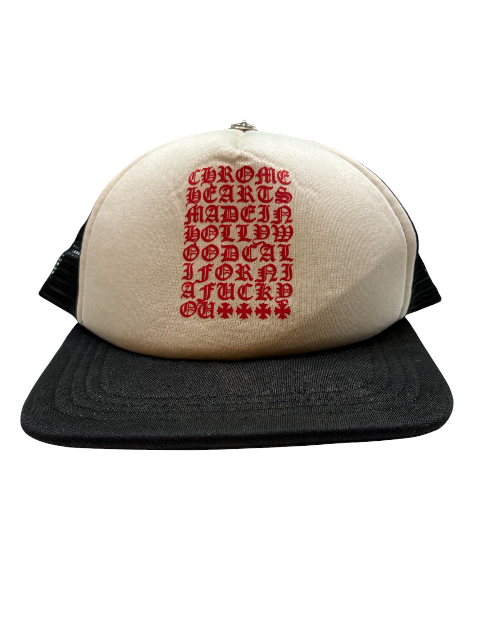 Chrome Hearts Eye Chart Black & Red Hat