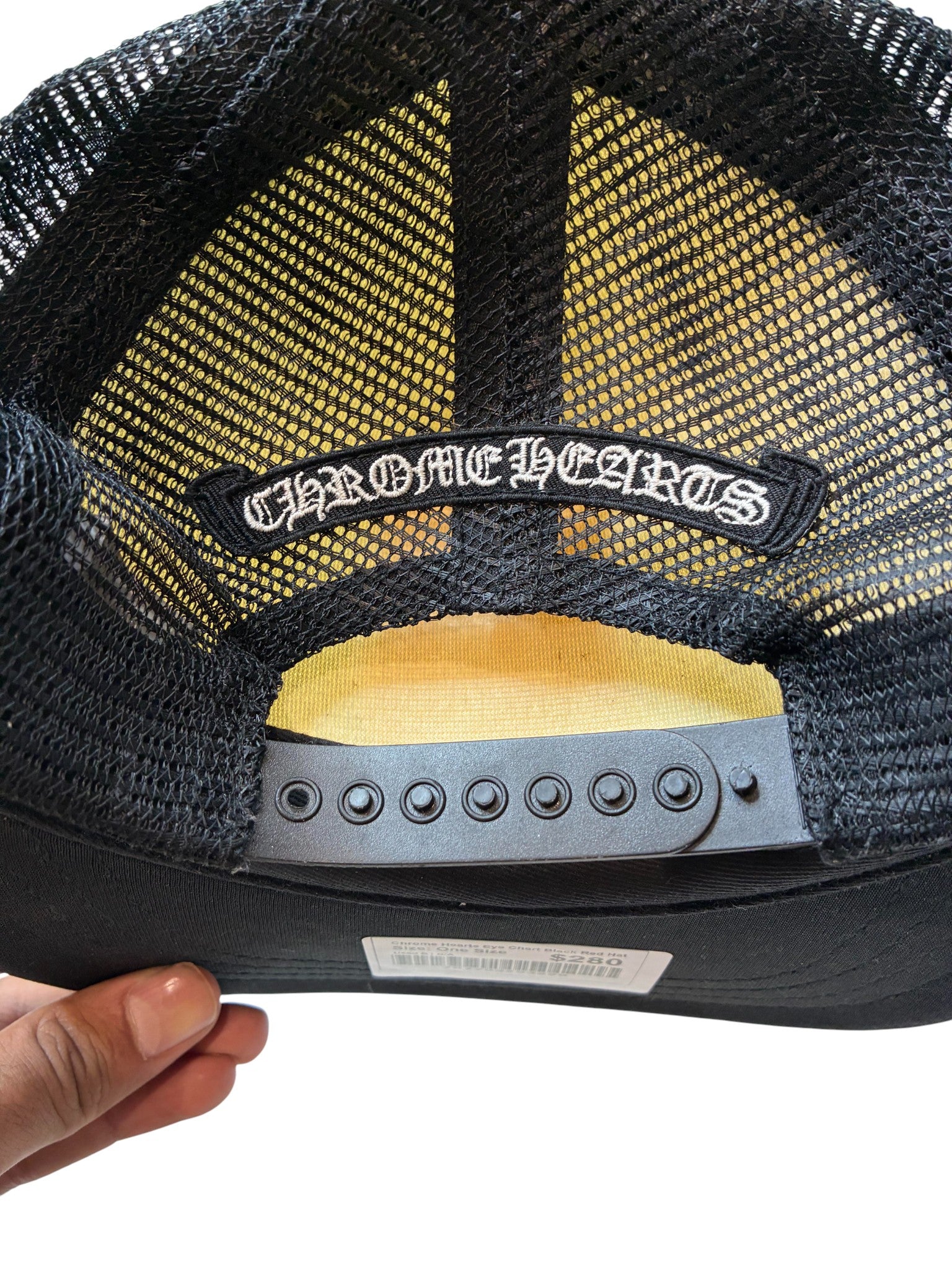Chrome Hearts Eye Chart Black & Red Hat