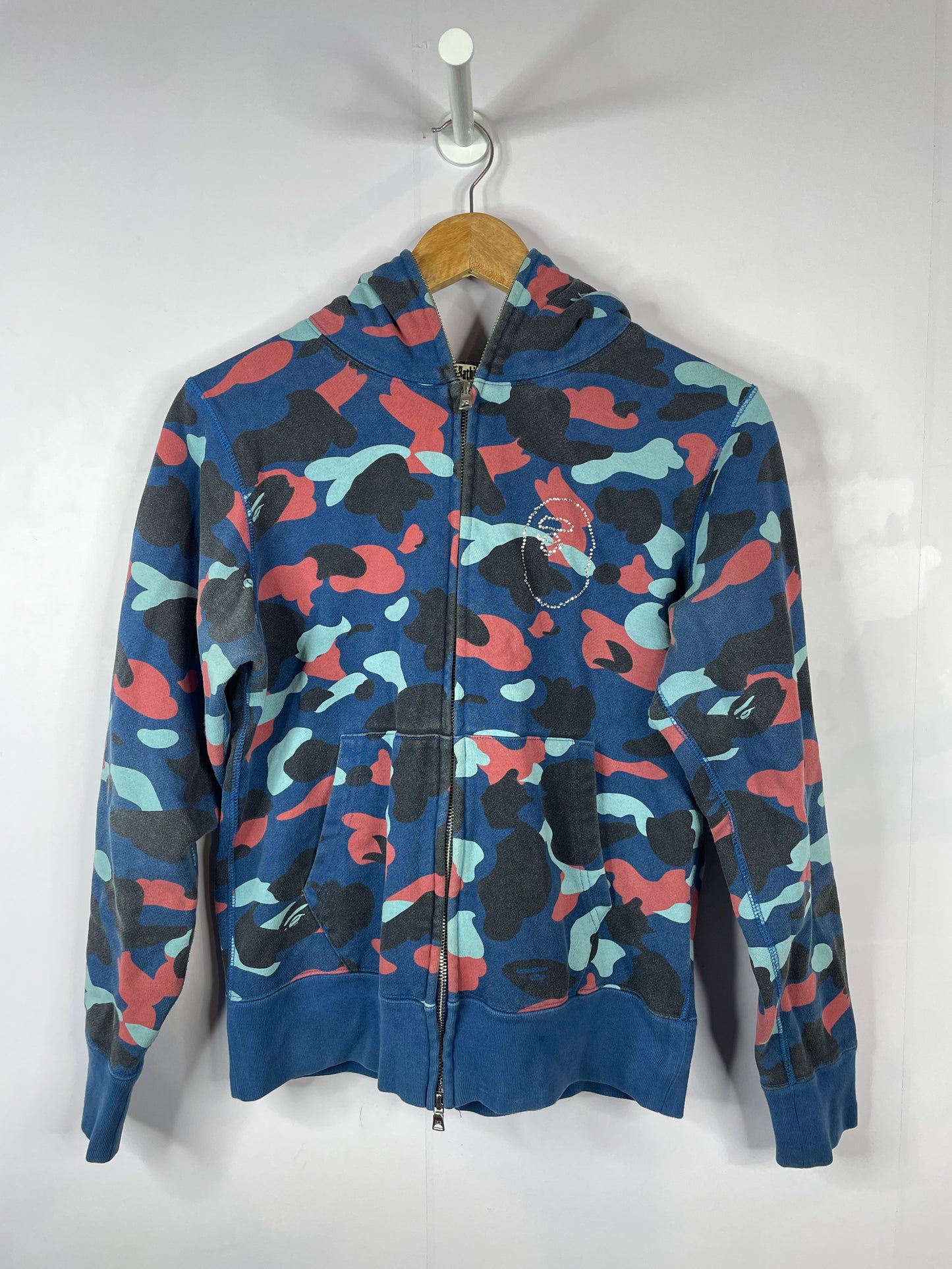 BAPE Shark Zip Up Navy & Red Camo Hoodie