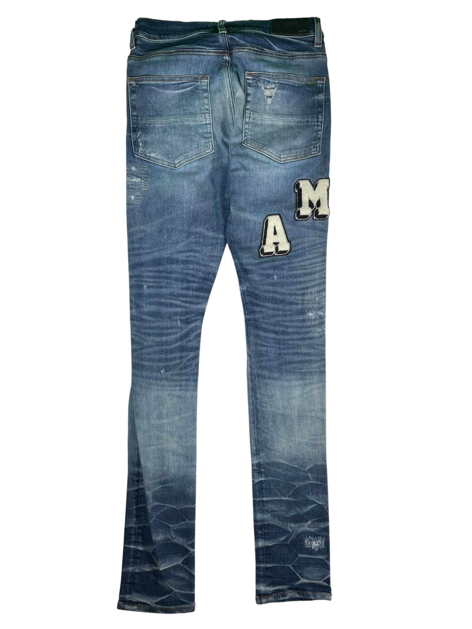 Amiri Varsity Logo Dark Wash Jeans