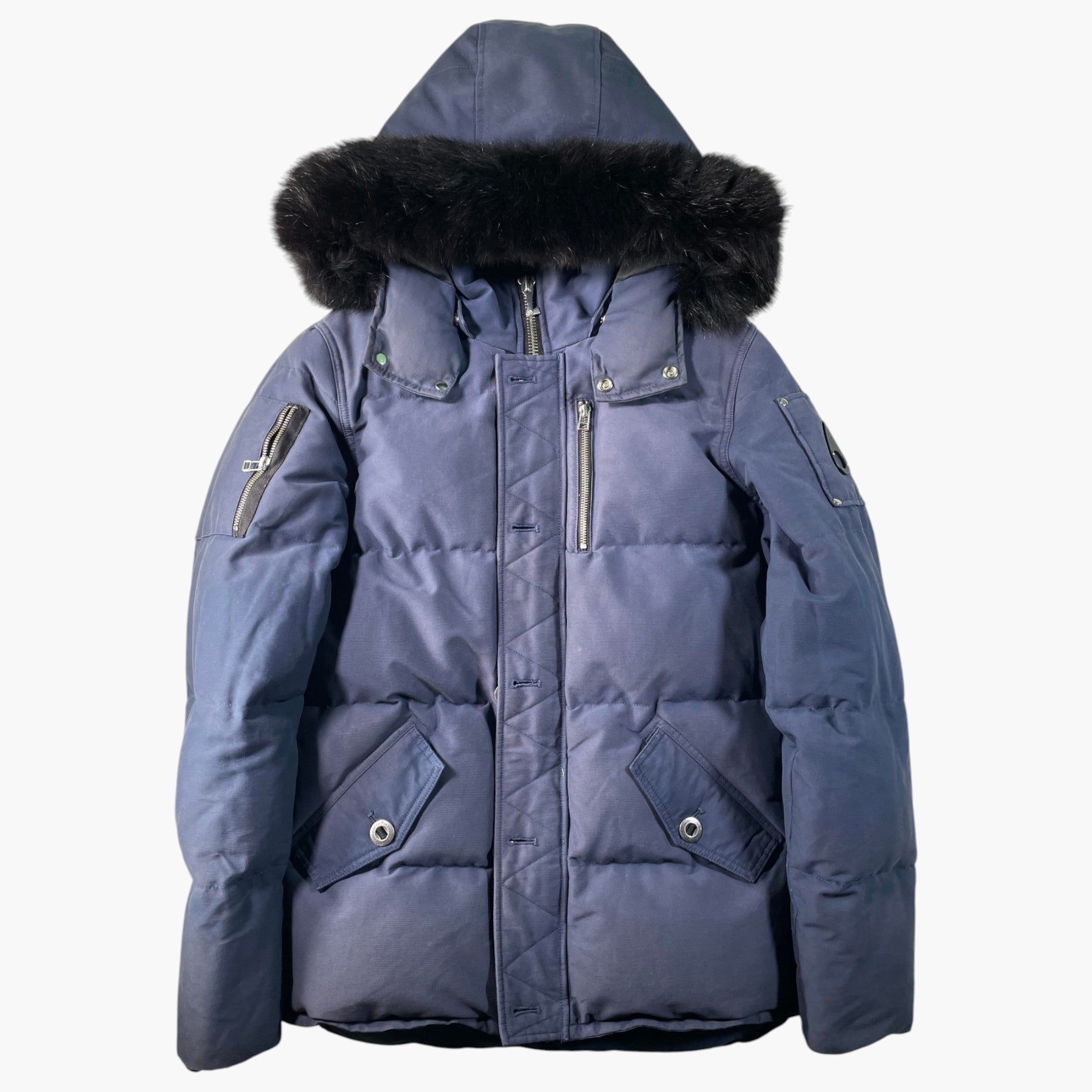 Moose Knuckles 3Q Black Fur Navy Jacket