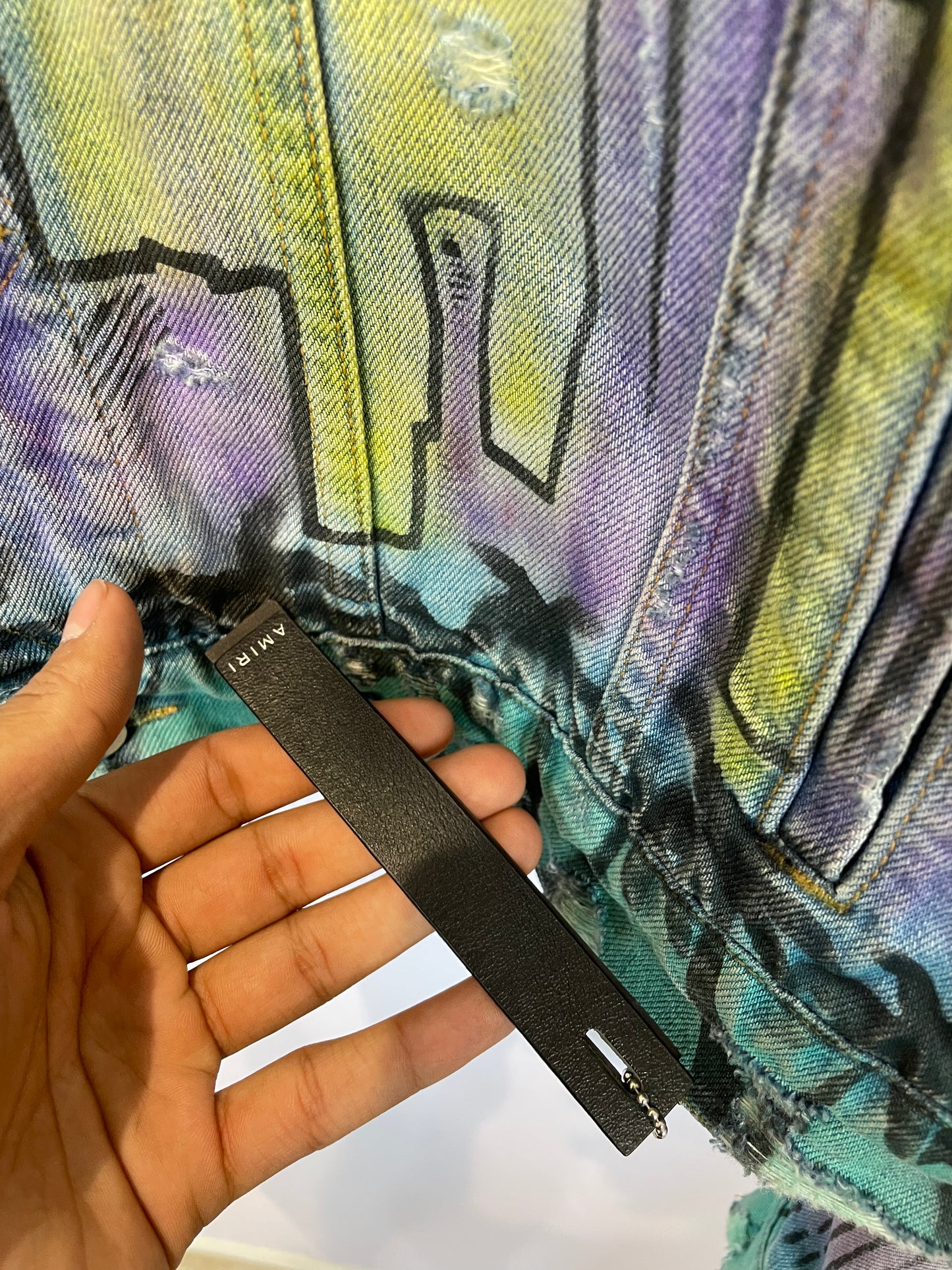 Amiri Denim Jacket Hollywood Skyline Used Large