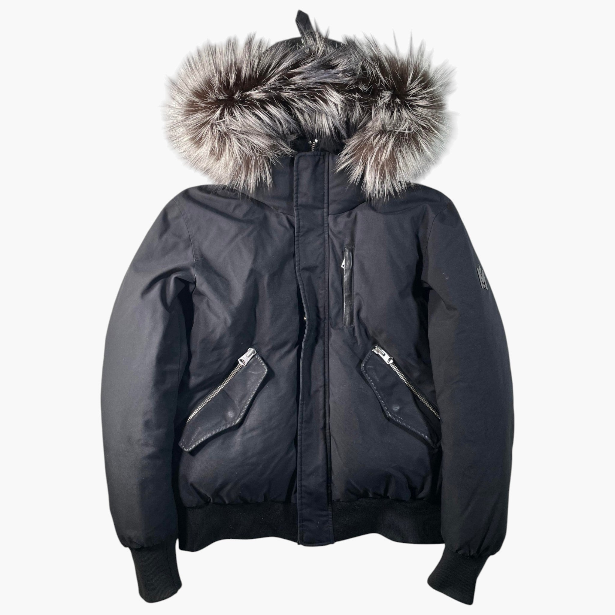 Mackage Black Fur Bomber Jacket