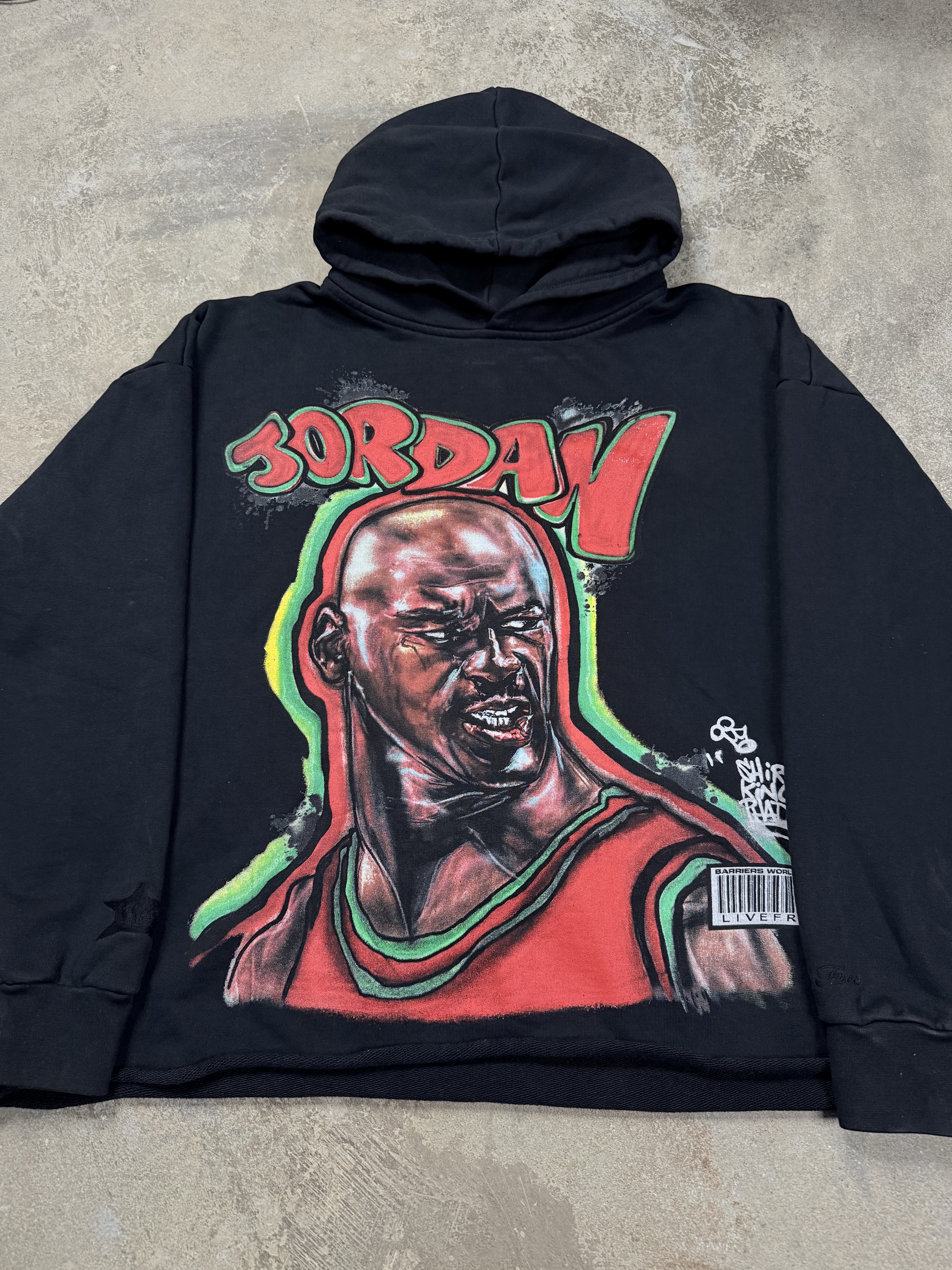 Barriers Michael Jordan Hoodie Black Used XXL