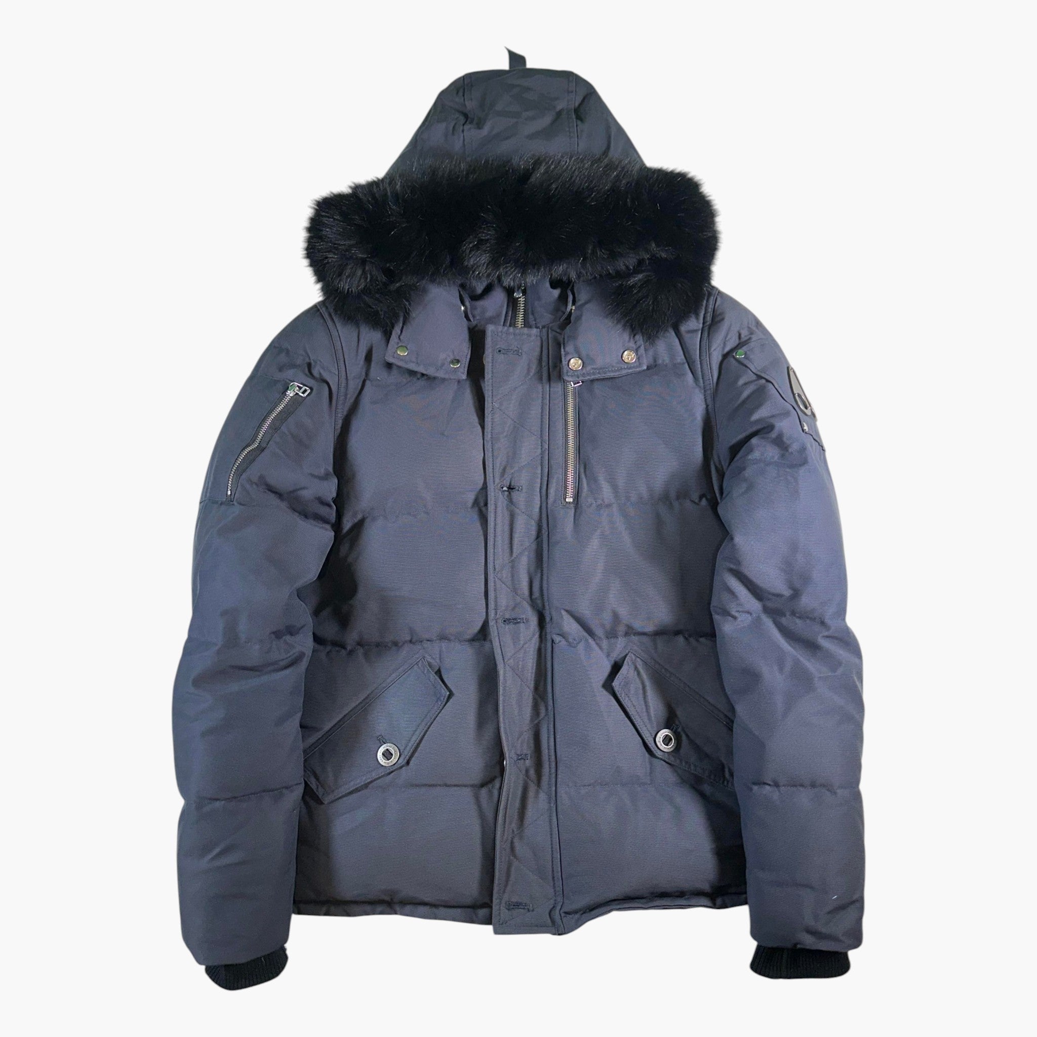 Moose Knuckles Black Fur 3Q Navy Jacket