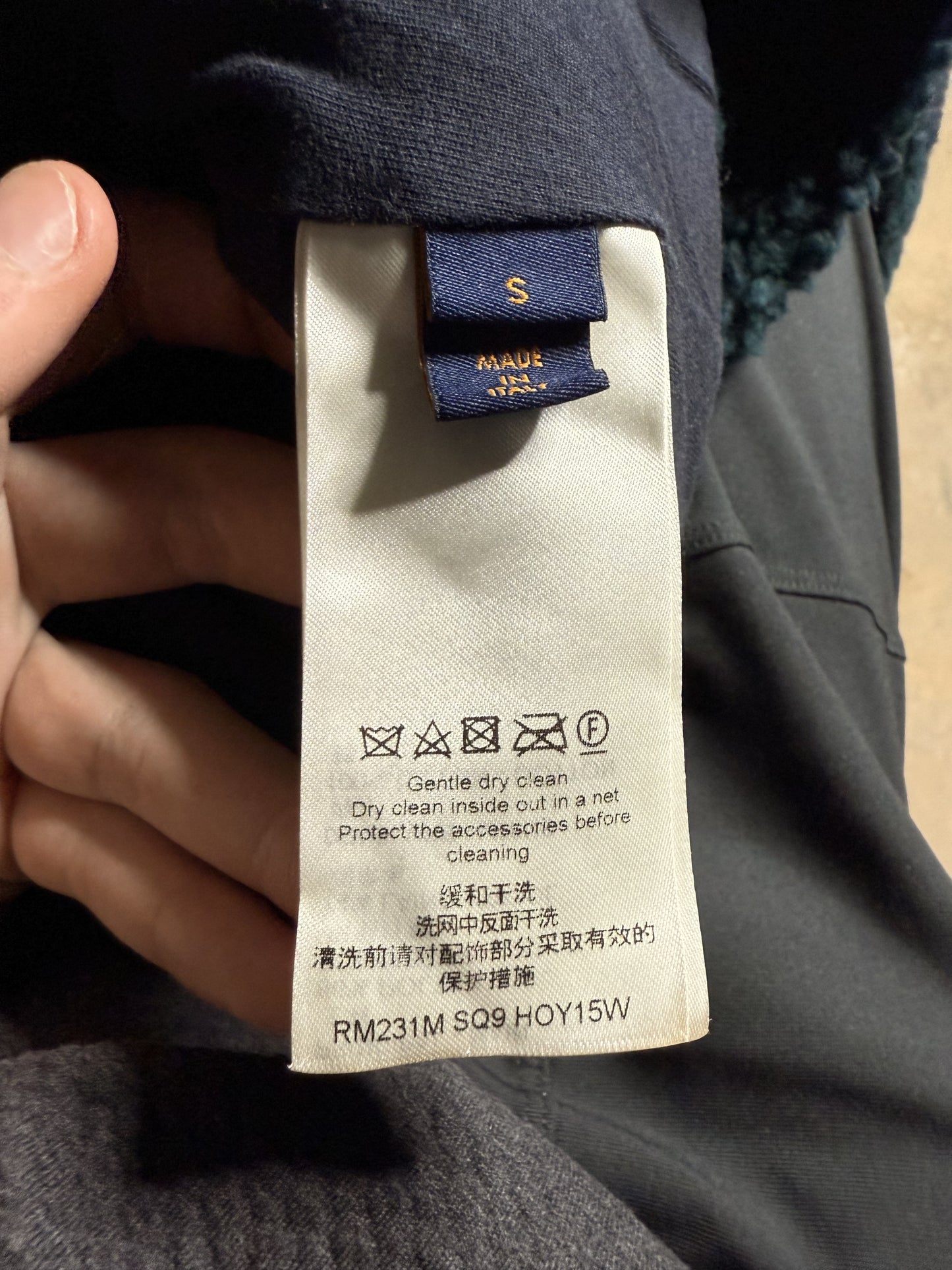 LV Fleece Zip Up Navy Green Small Used