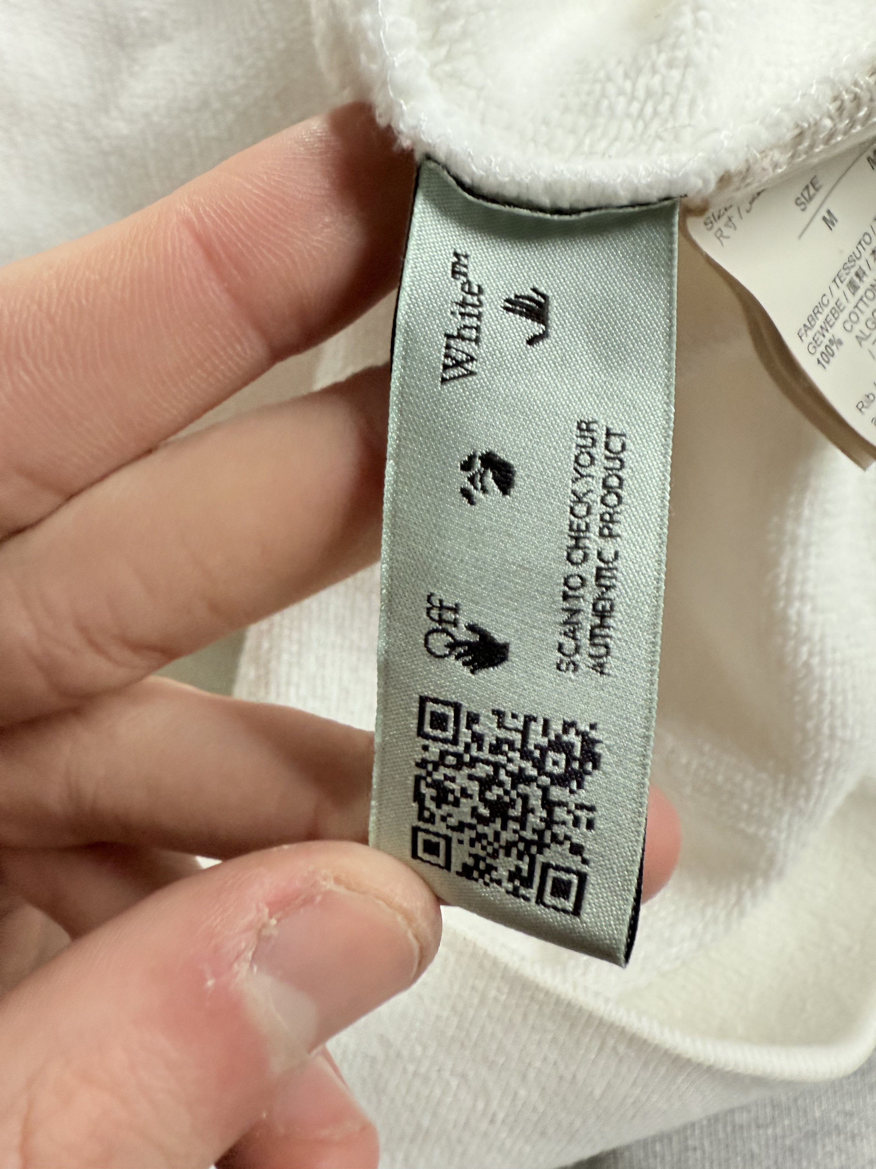 Off White Hoodie White Green Girl Used Medium