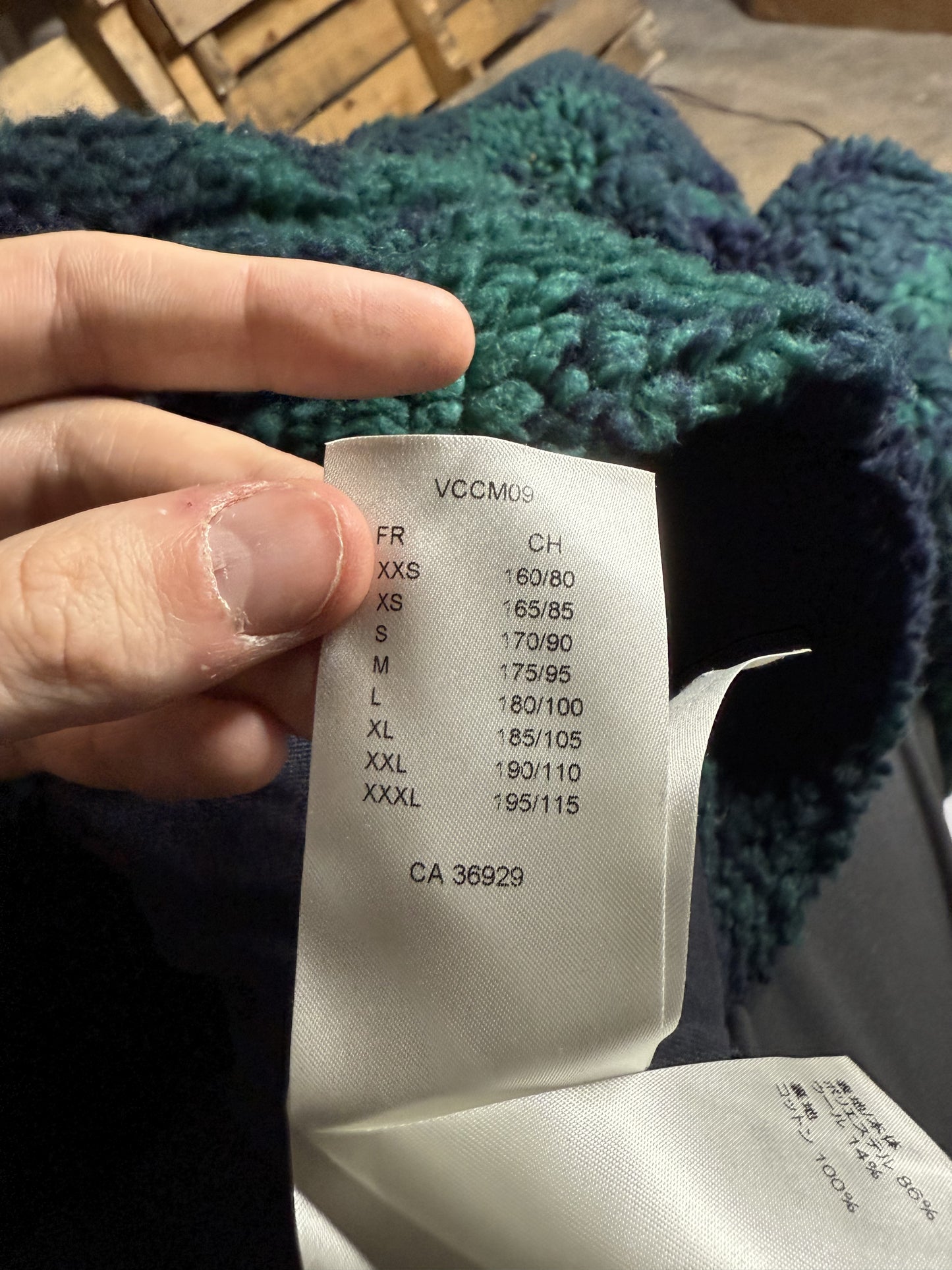LV Fleece Zip Up Navy Green Small Used