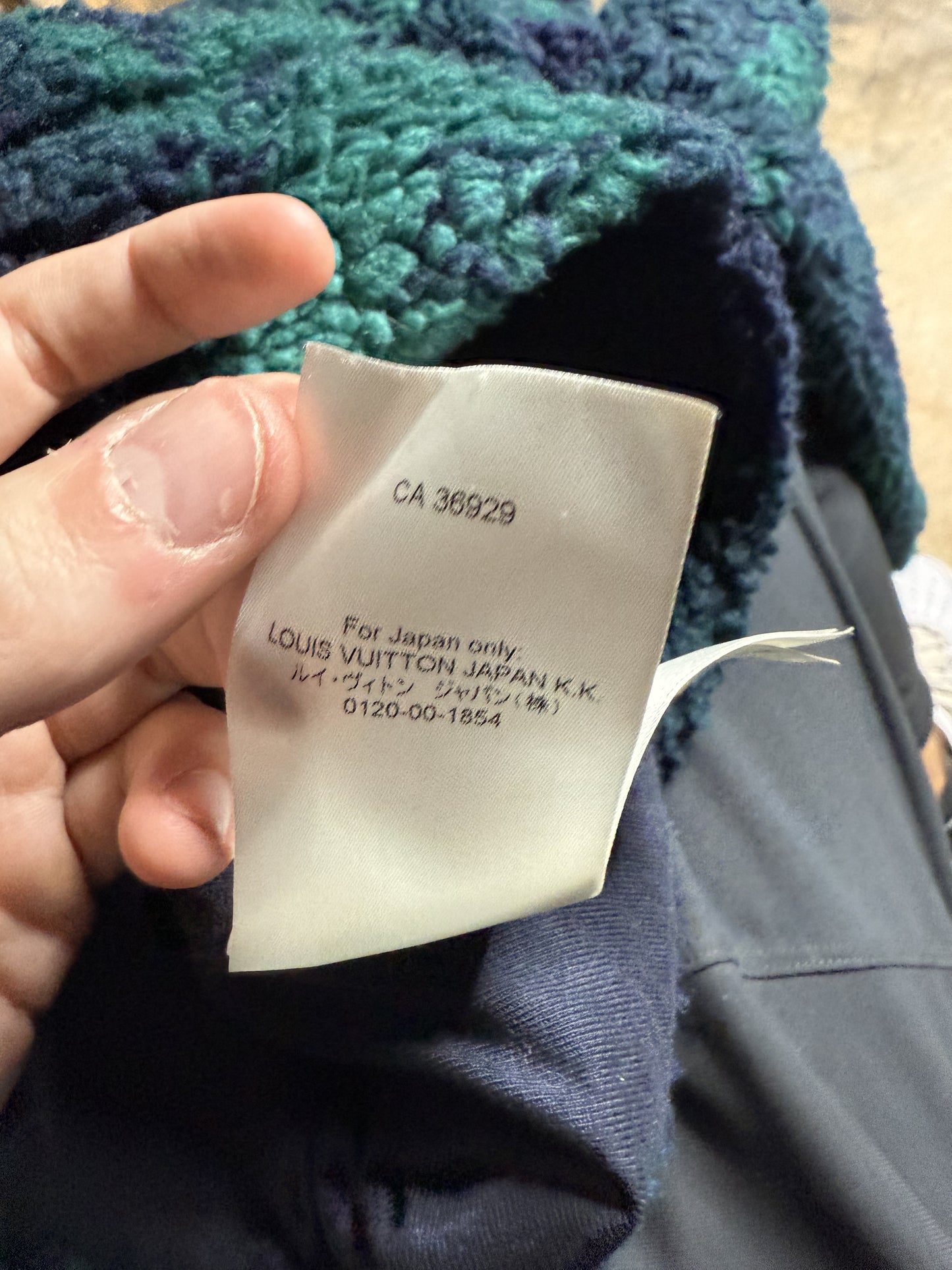LV Fleece Zip Up Navy Green Small Used