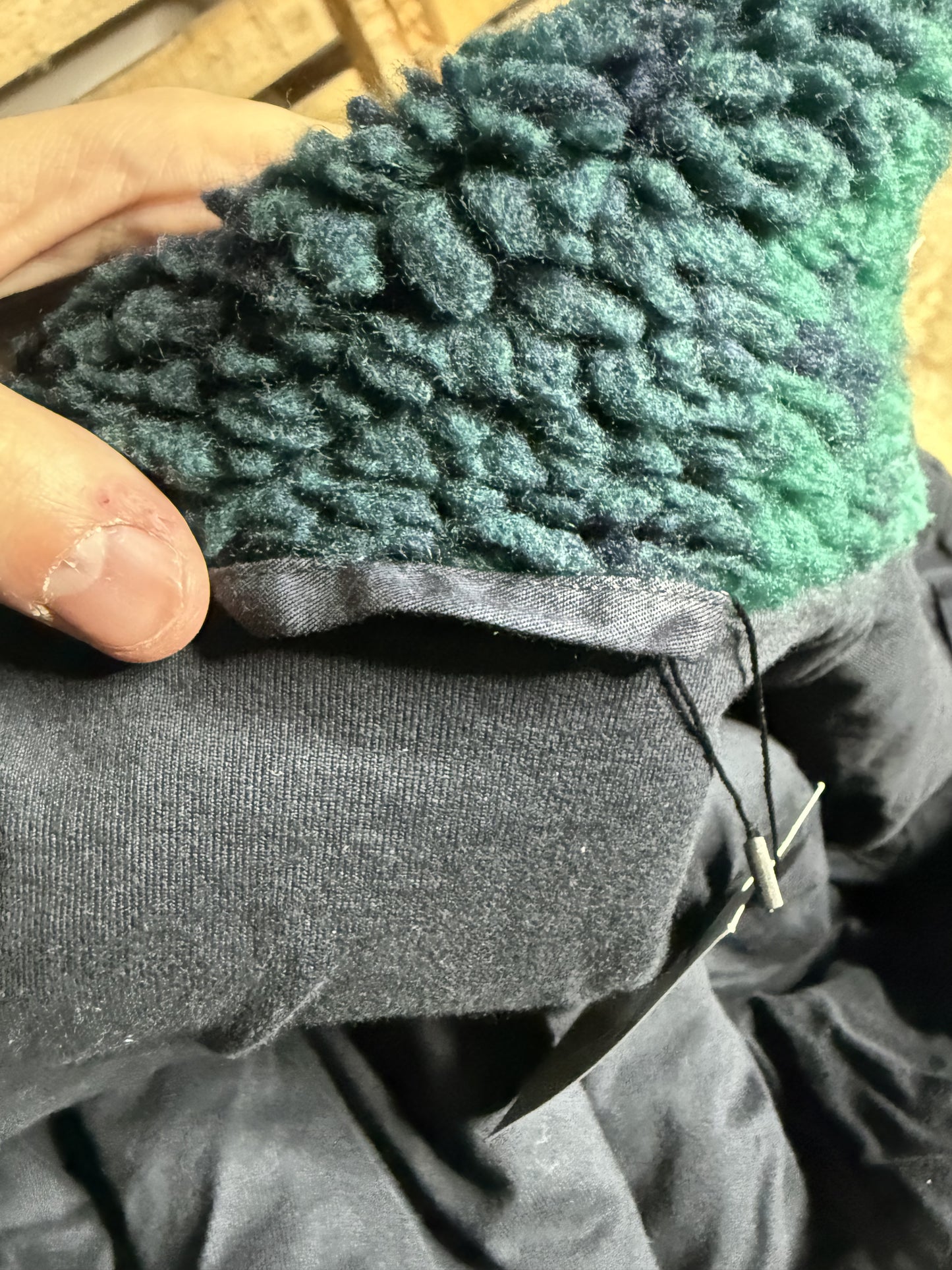 LV Fleece Zip Up Navy Green Small Used