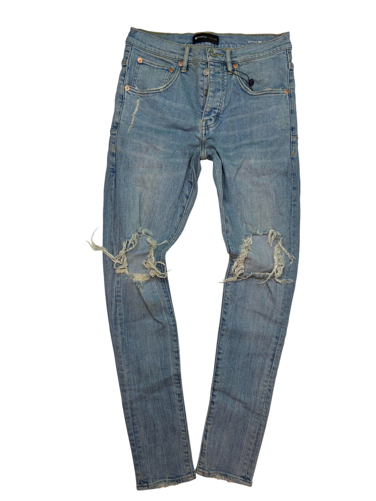 Purple Brand Light Wash Blowout Jeans