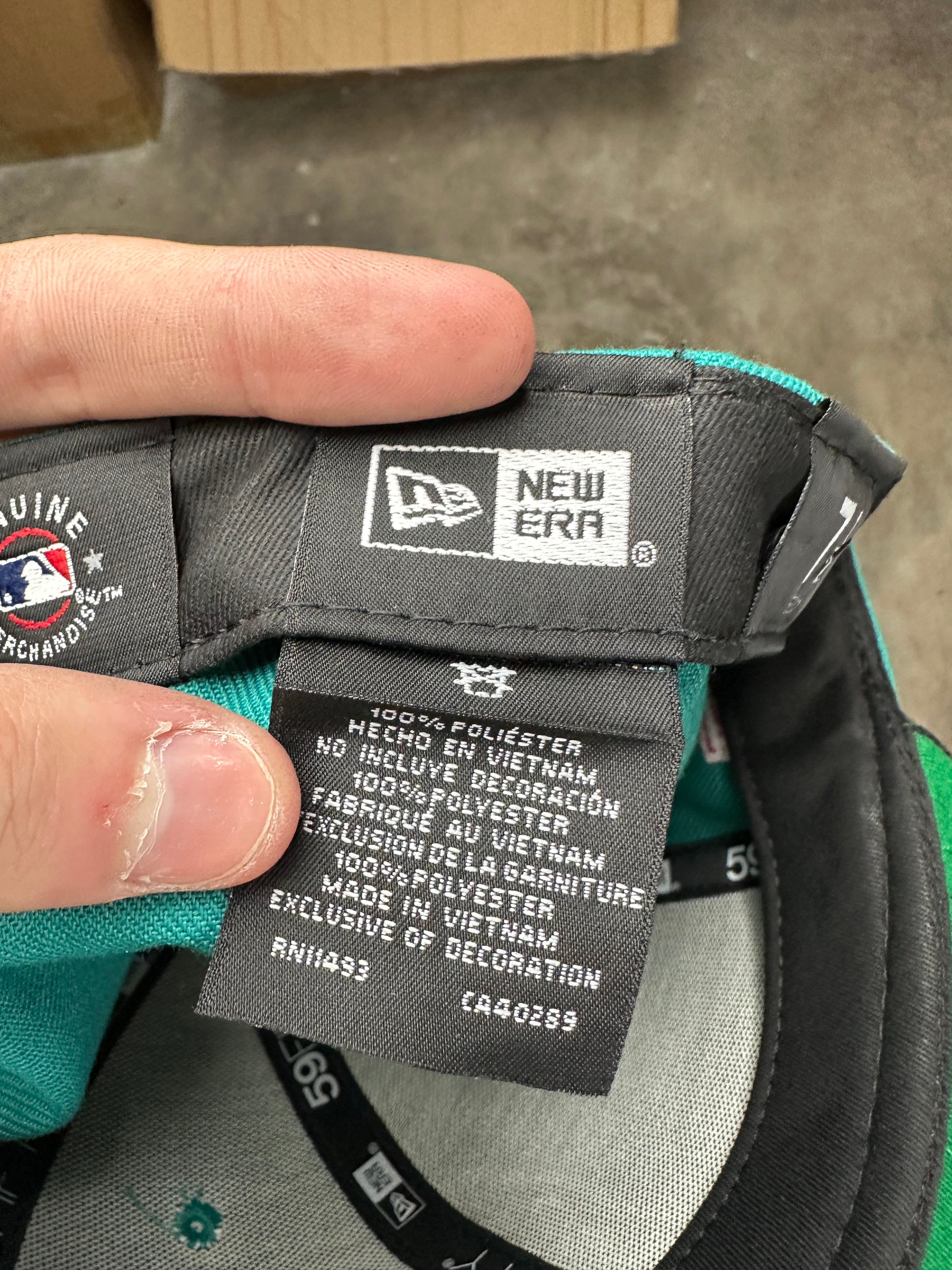 EE Cap NY Teal Pink 7 1/2 New