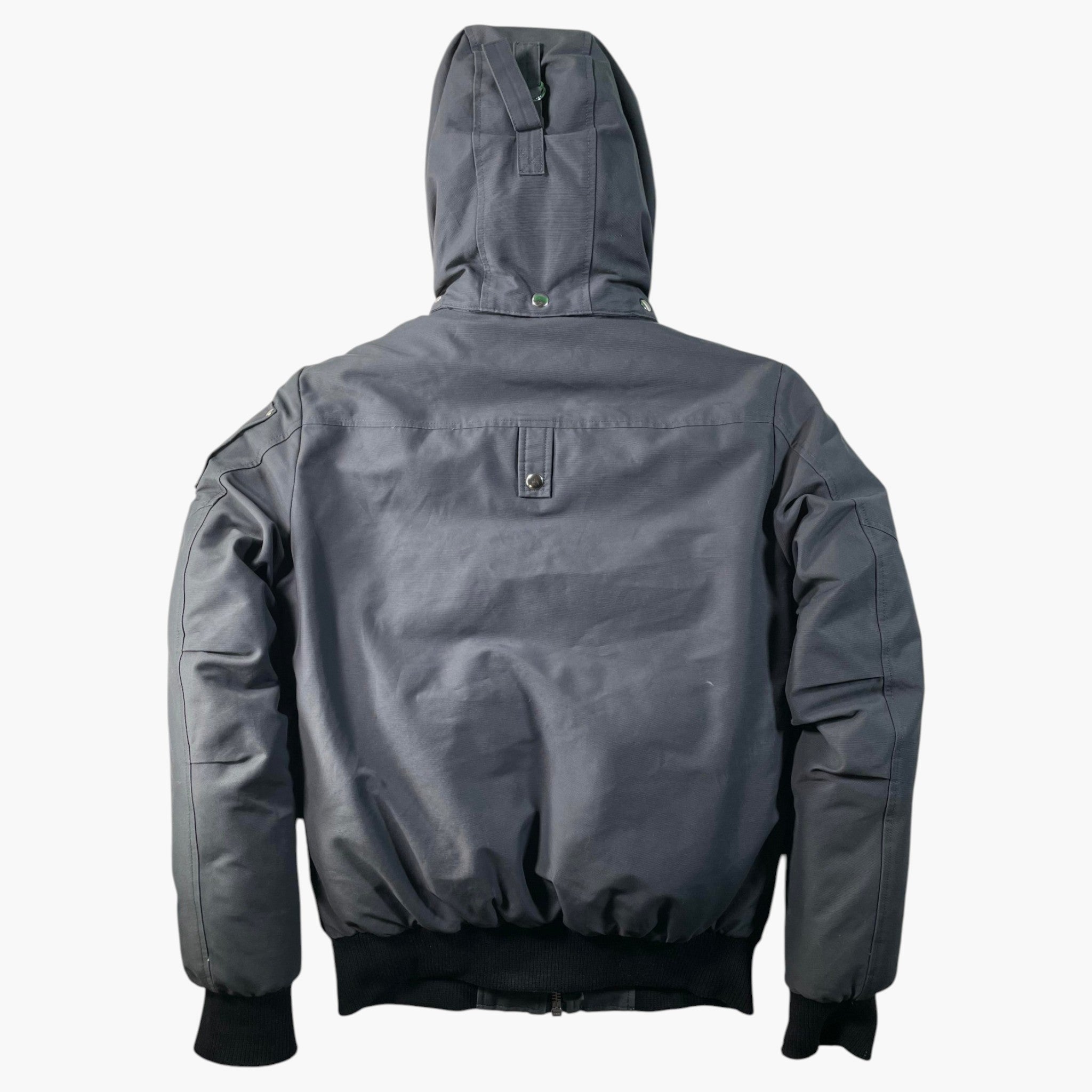 Moose Knuckles 3Q White Fur Grey Bomber Jacket