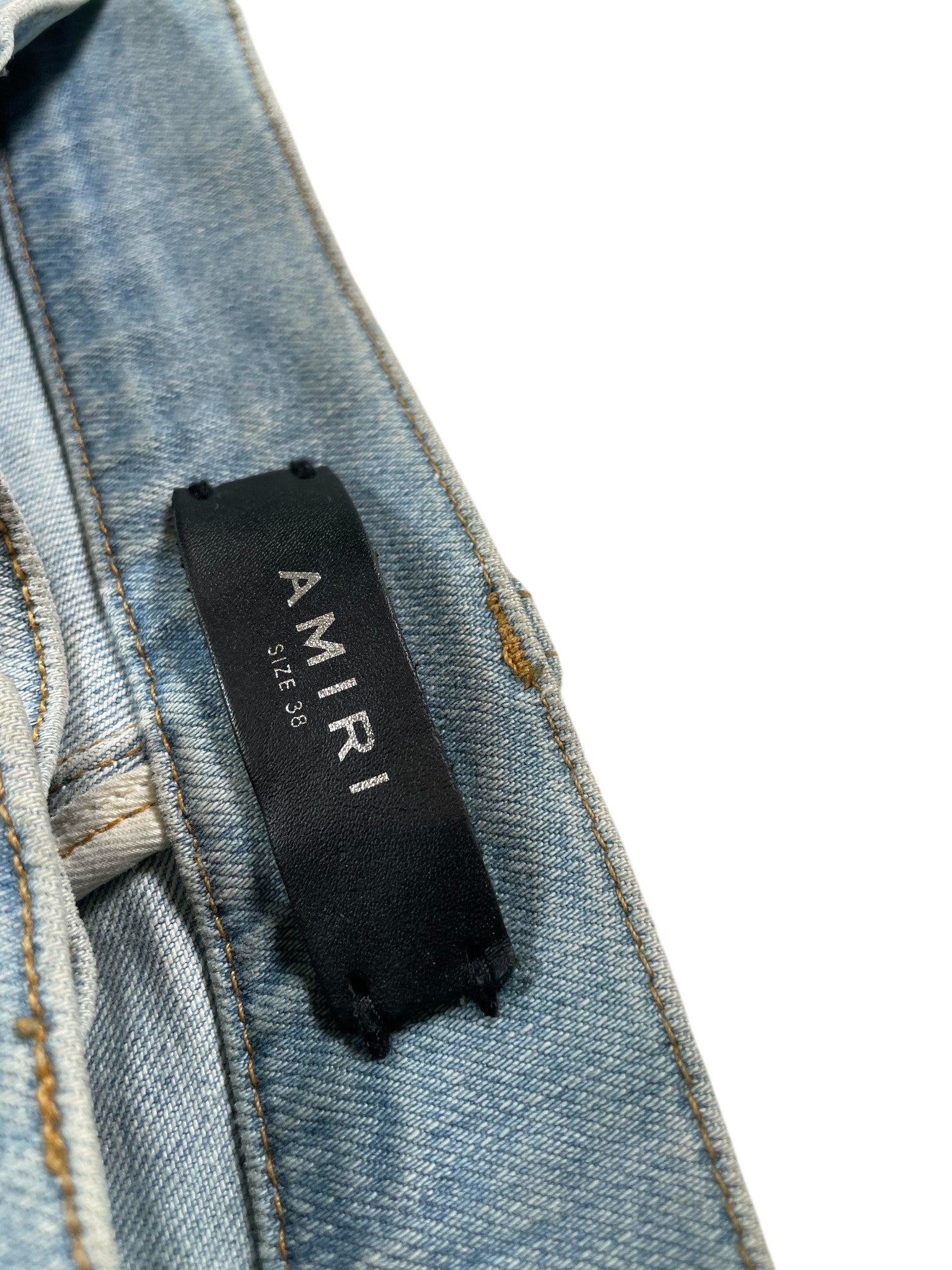 Amiri Neon Splatter Stripe Light Wash Jeans