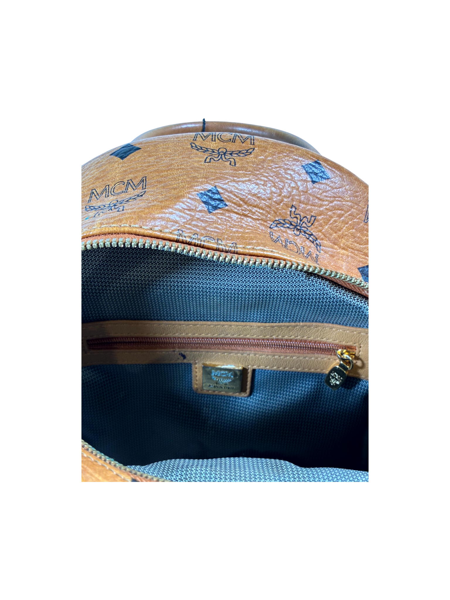 MCM All Over Monogram Brown Book Bag