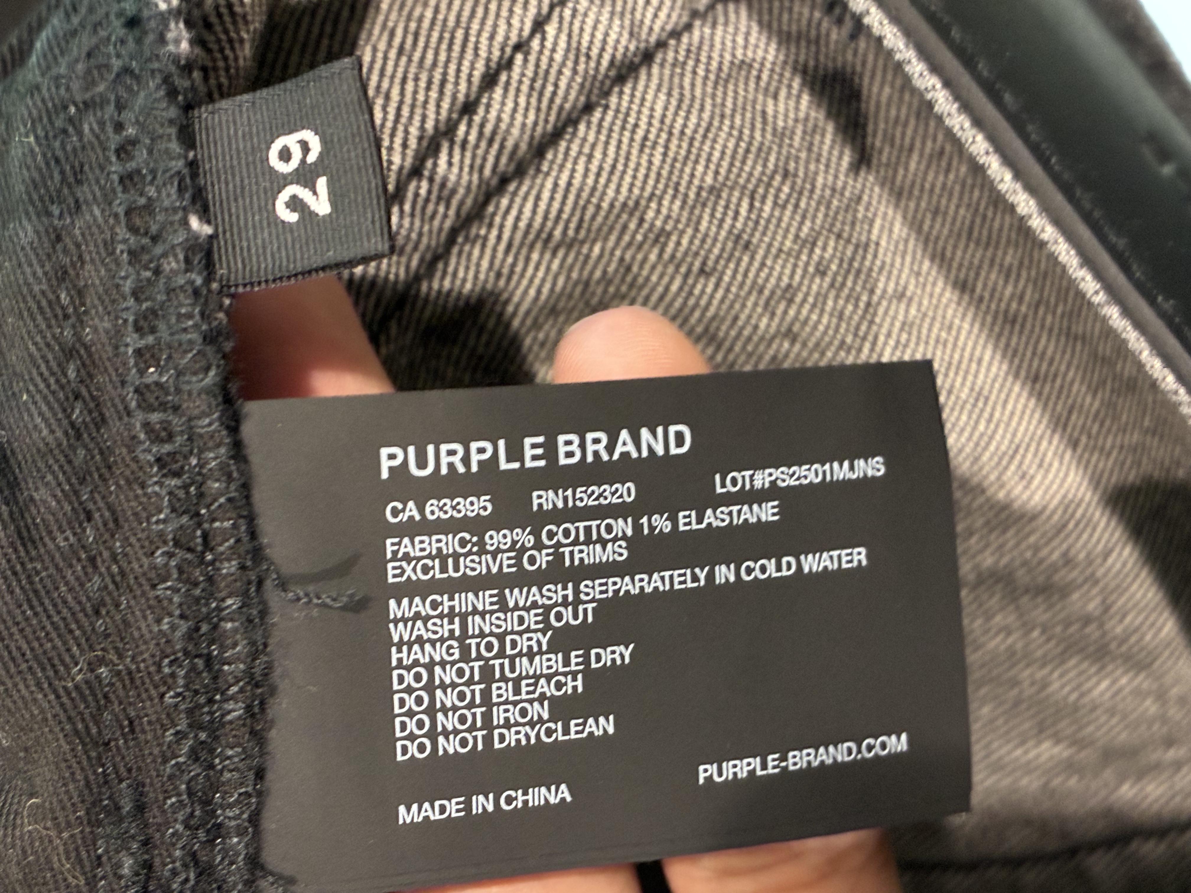 Purple Brand Black Wash Ripped Jeans