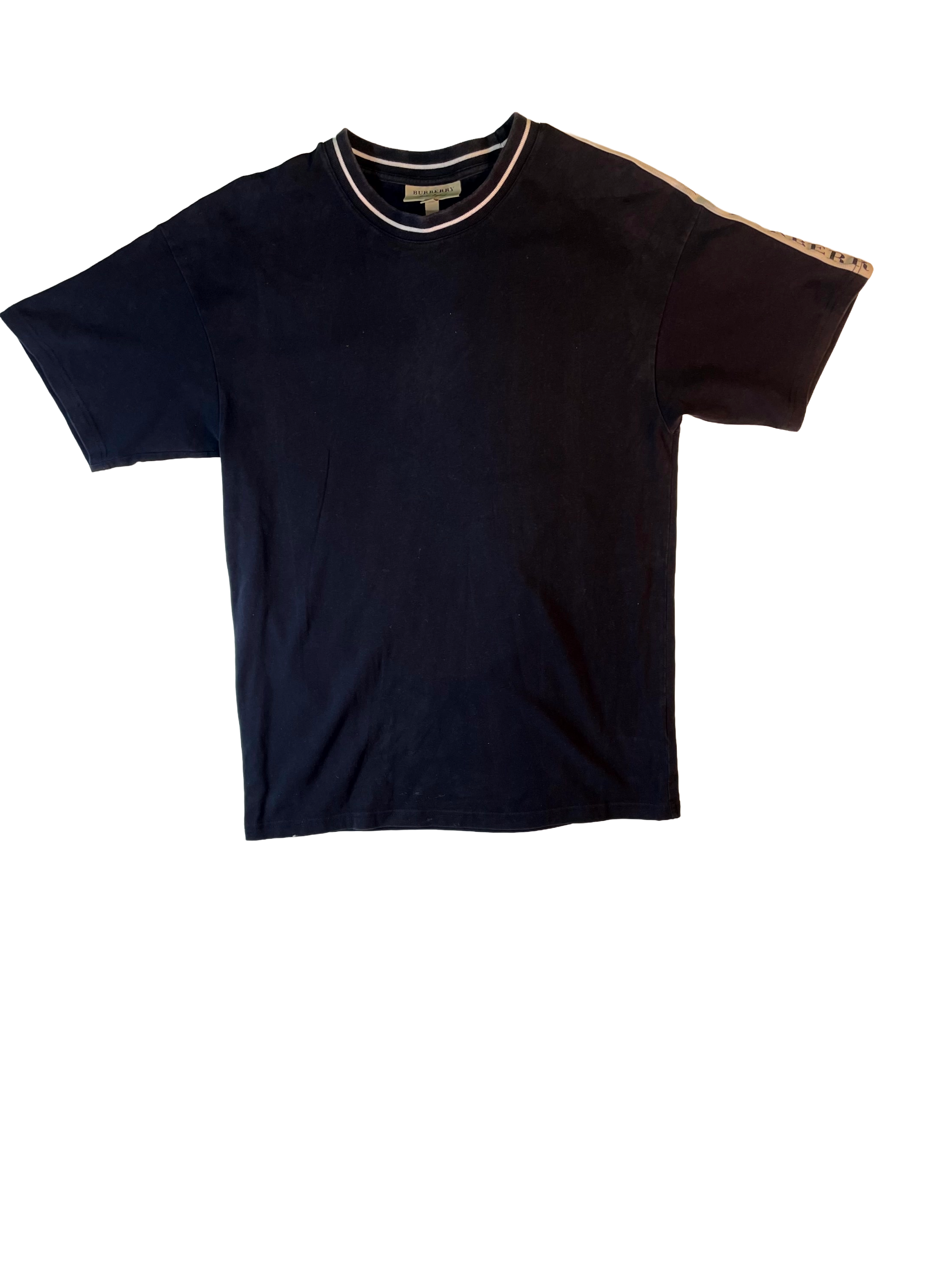Burberry Shoulder Logo Navy & White Tee