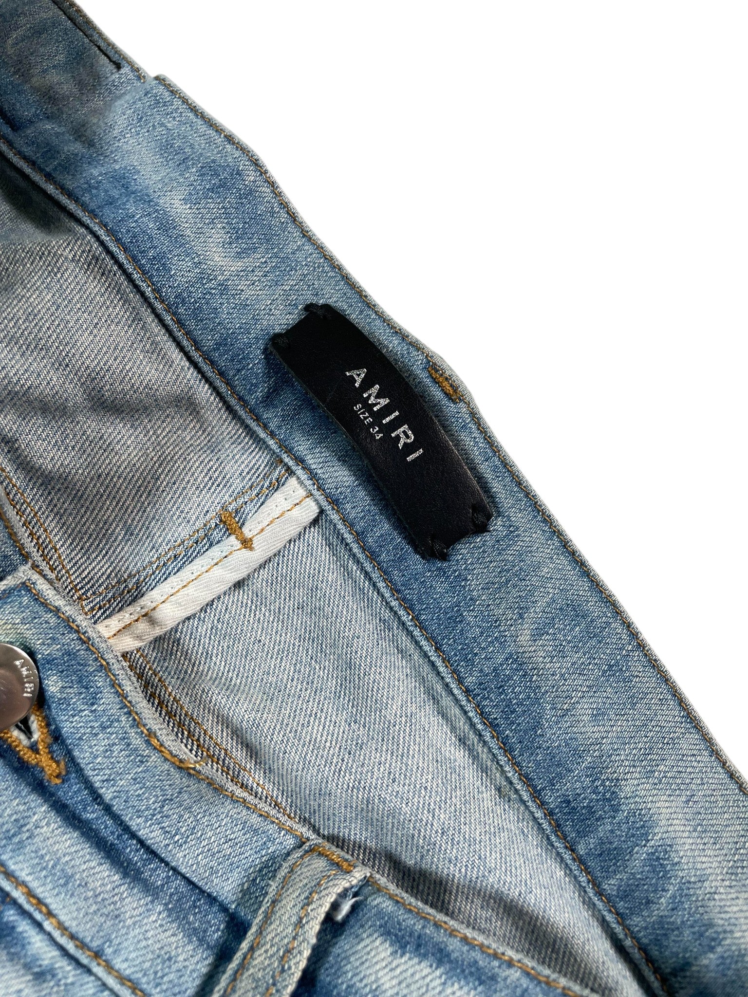 Amiri Old English Light Wash Jeans