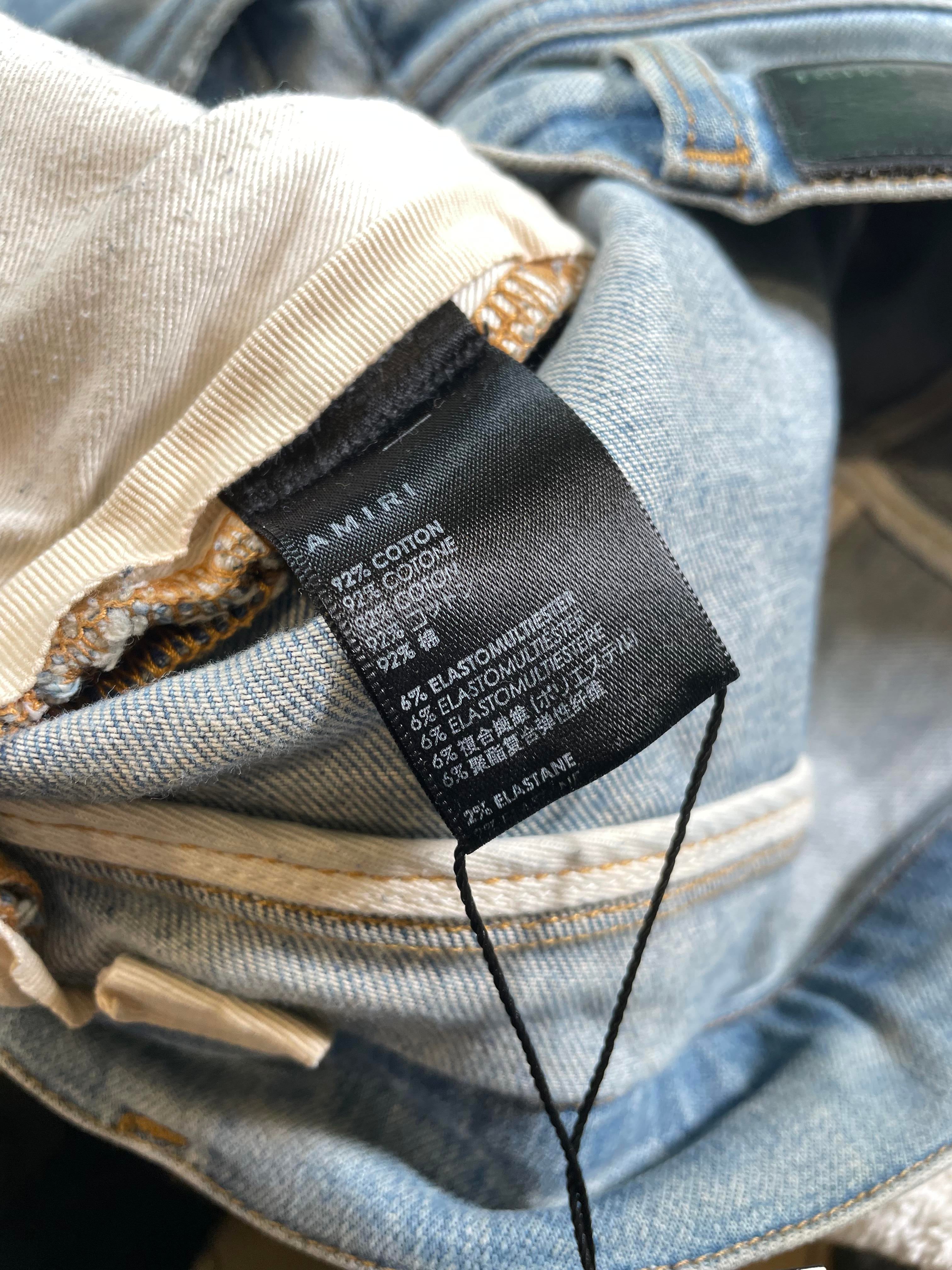 Amiri Old English Light Wash Jeans