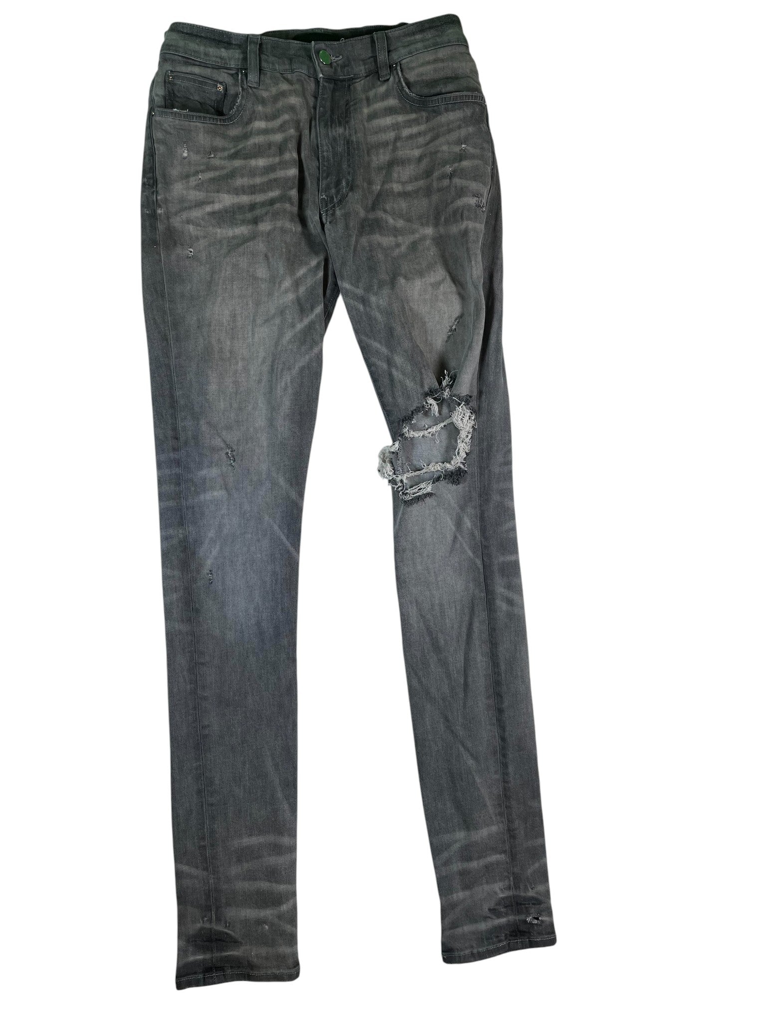 Amiri Grey Knee Rip Jeans