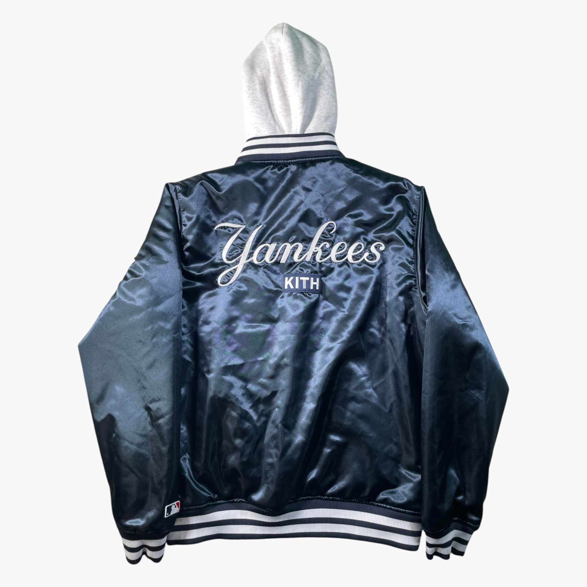 Kith Yankee Snakeskin Navy Satin Bomber Jacket