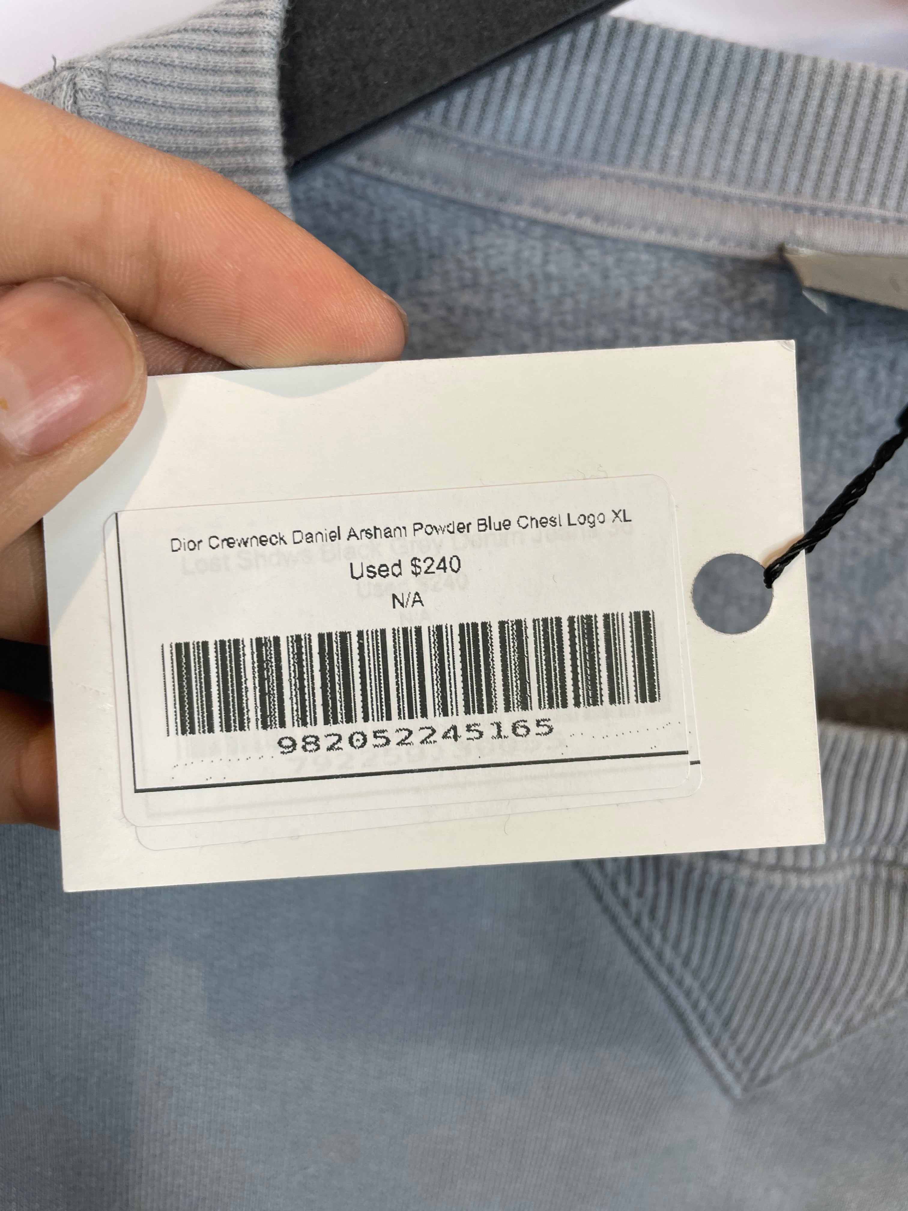 Dior Crewneck Daniel Arsham Powder Blue Chest Logo Used XL