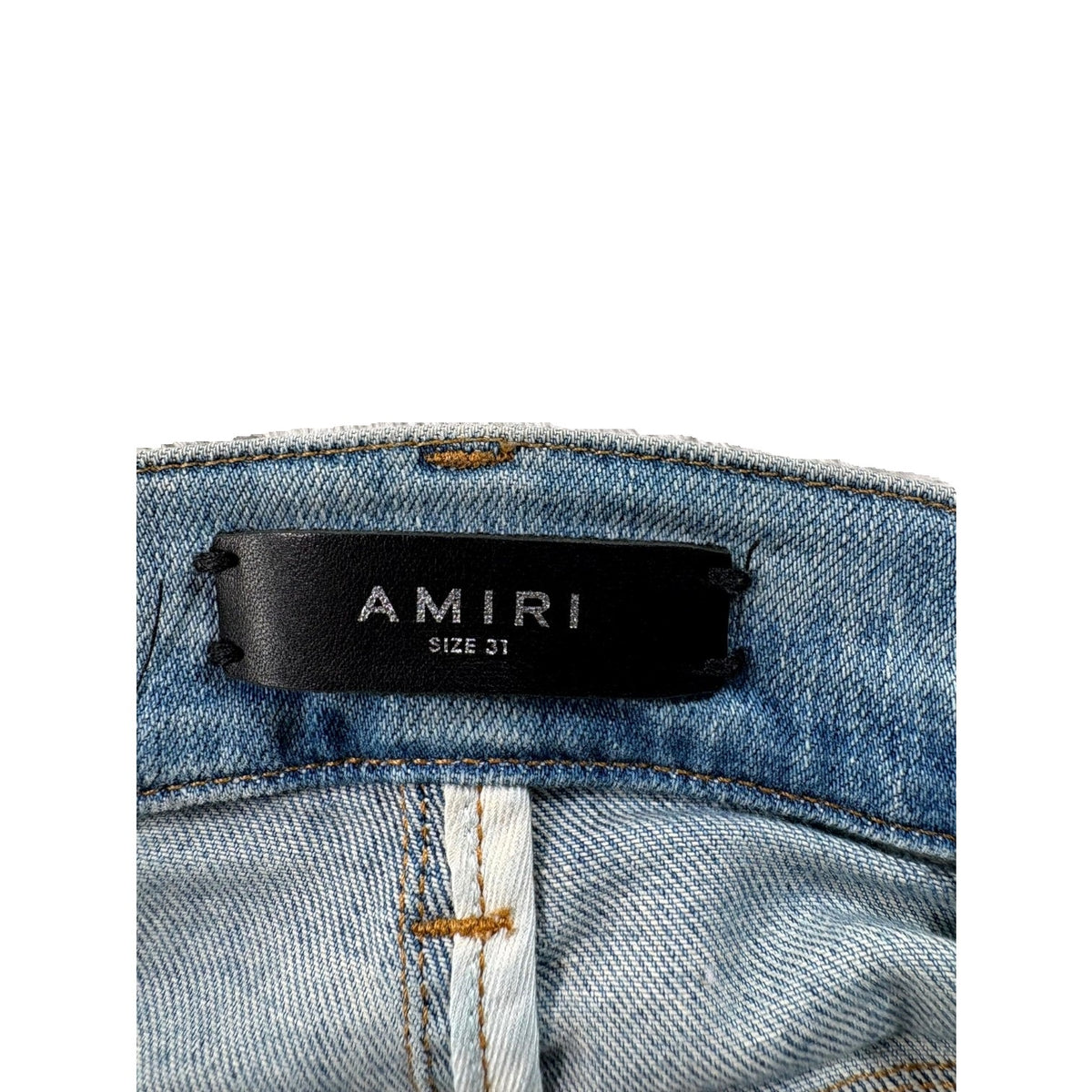 Amiri Bandana Thrasher Patch Light Wash Jeans