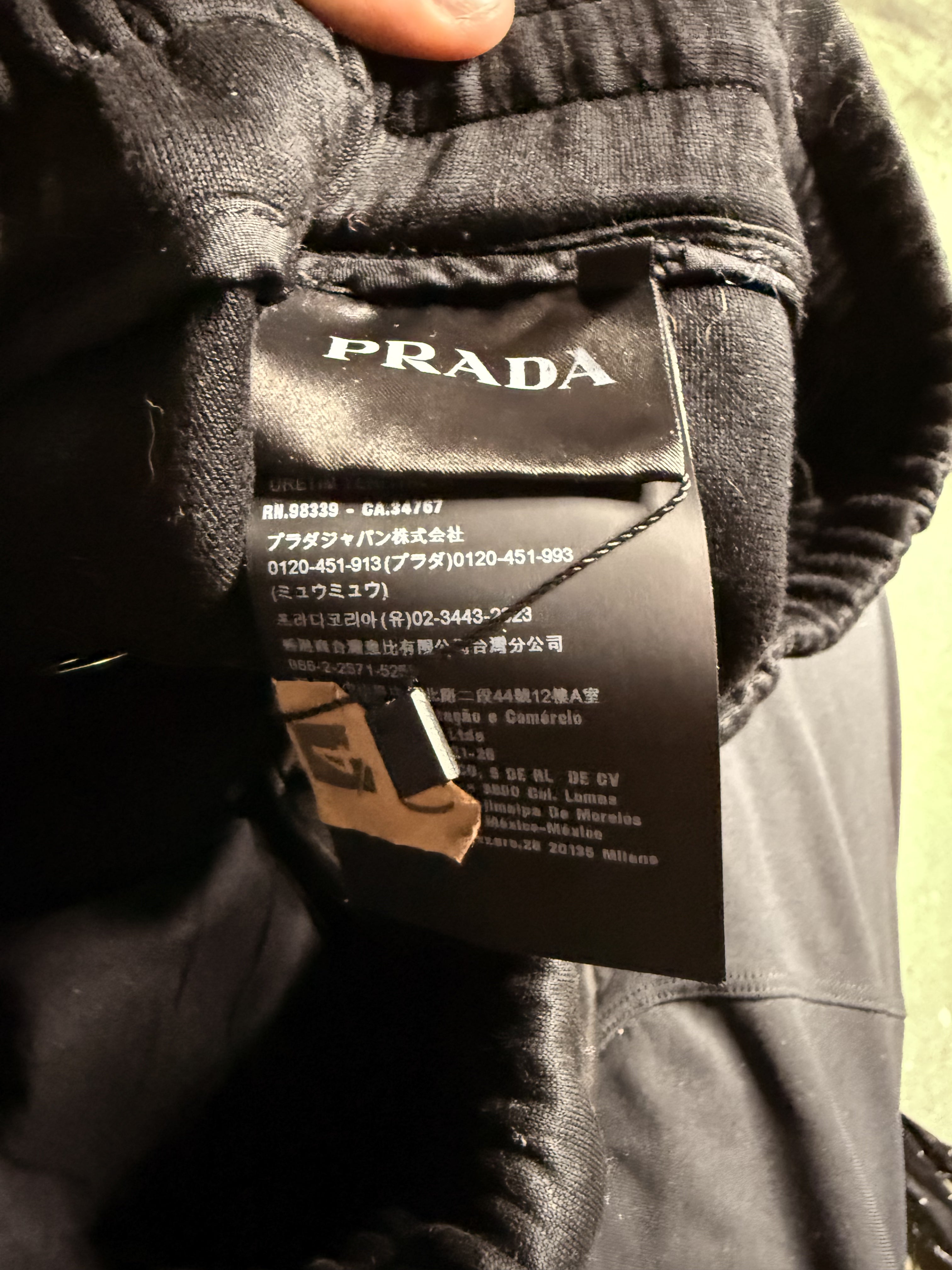 Prada Sweatsuit Black Nylon Used Medium