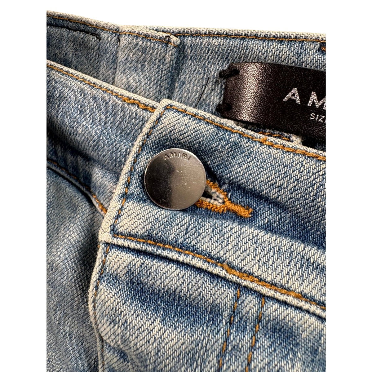 Amiri Bandana Thrasher Patch Light Wash Jeans