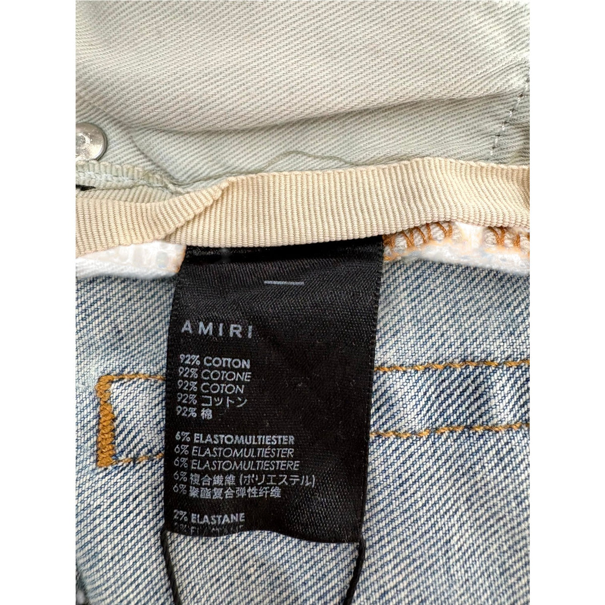 Amiri Bandana Thrasher Patch Light Wash Jeans