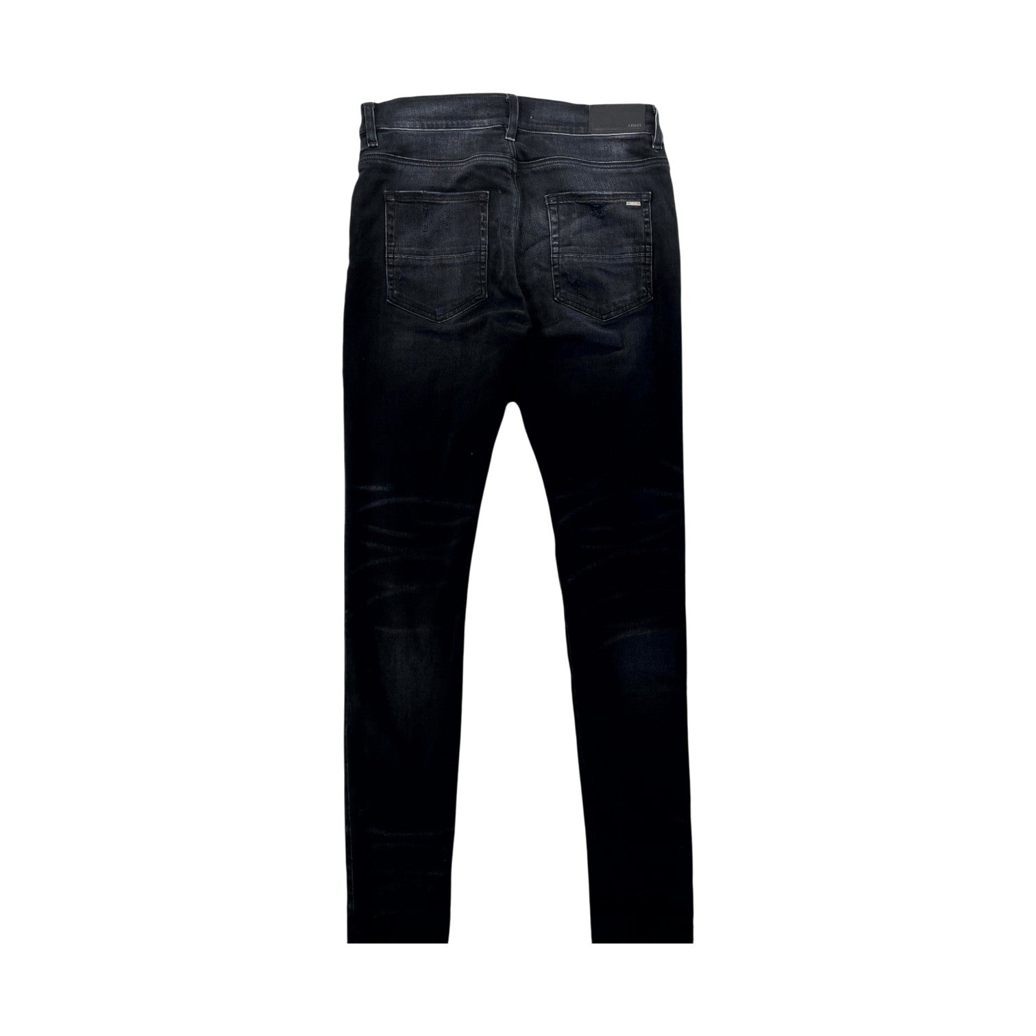 Amiri MX1 Black Plaid Patch Black Wash & Blue Jeans
